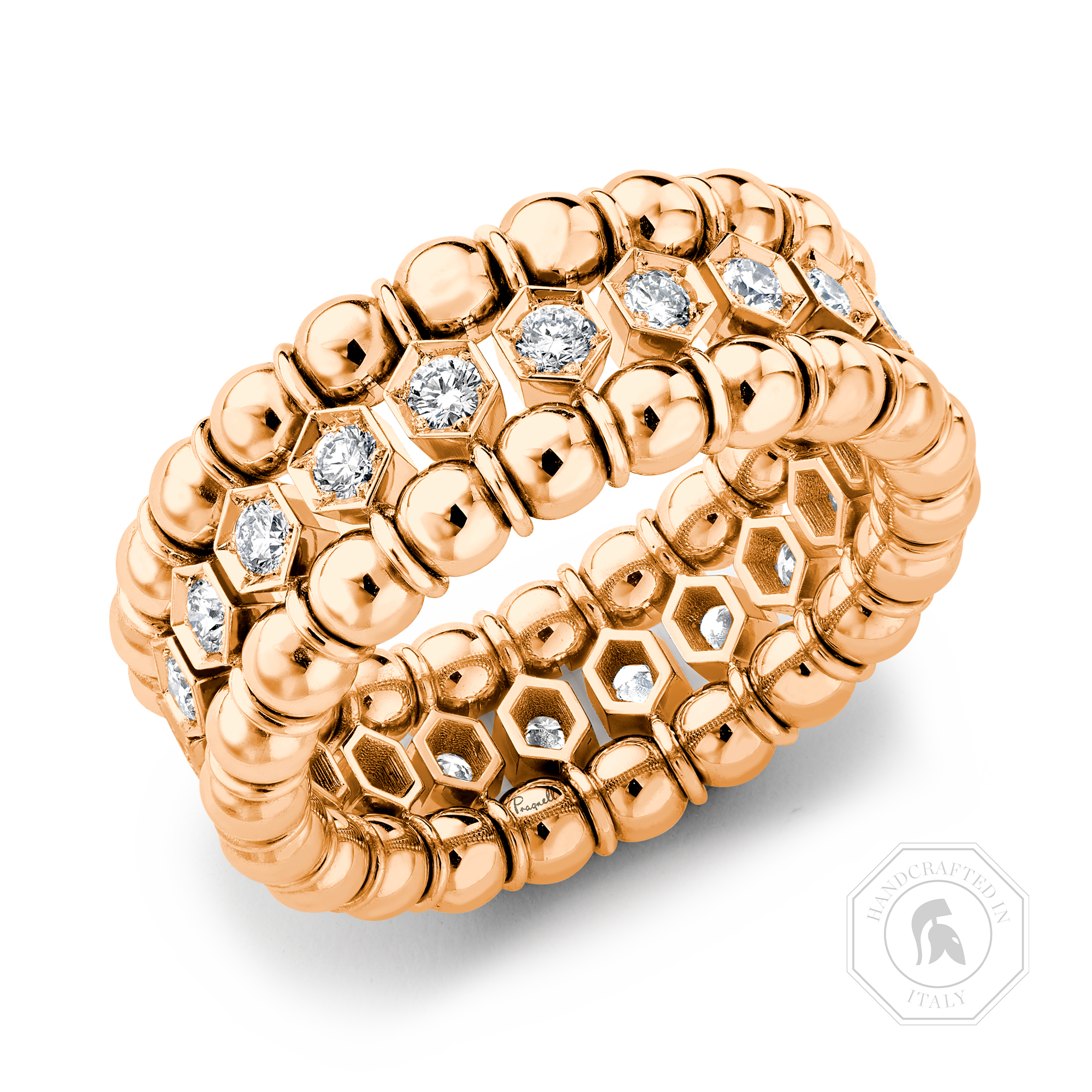 Bohemia 0.73ct Diamond Expandable Three Row Ring Brilliant cut, Claw set_1