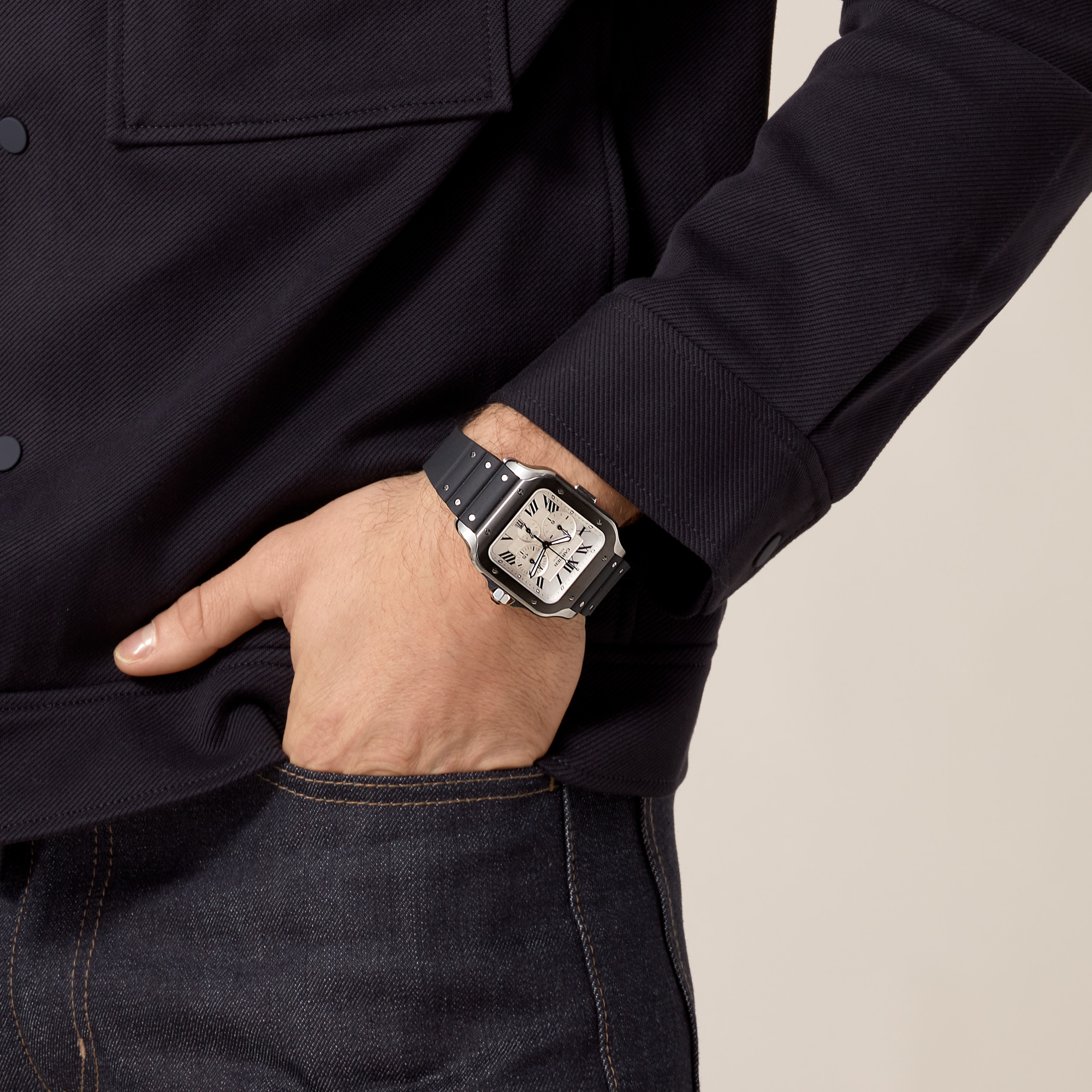 Cartier Santos de Cartier Extra-Large, Silver Dial, Roman Numerals_10