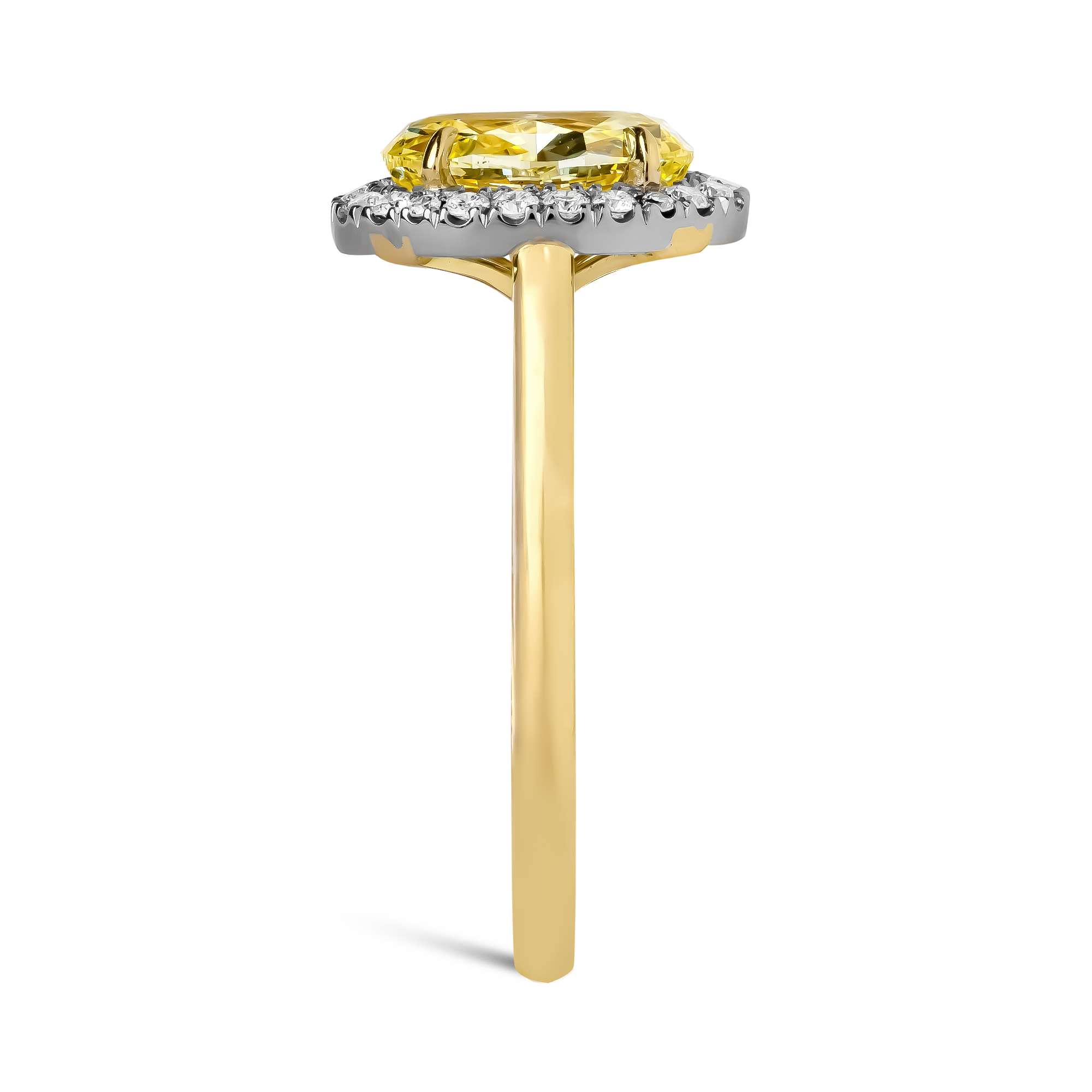 Celestial 1.70ct Oval Cut Fancy Yellow Diamond Ring Oval Cut, Claw Set_4