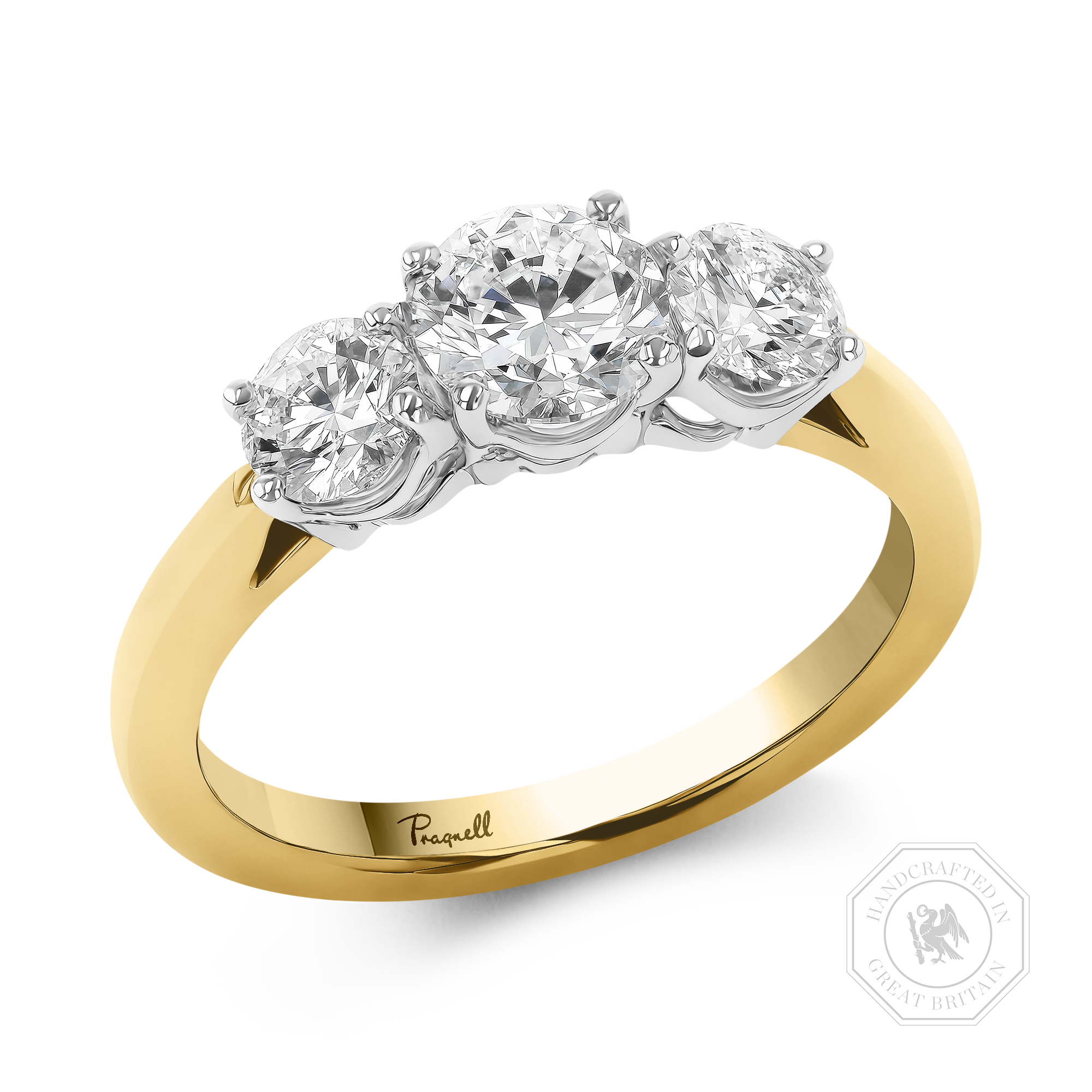 Classic 1.30ct Diamond Three Stone Ring Brilliant cut, Claw set_1
