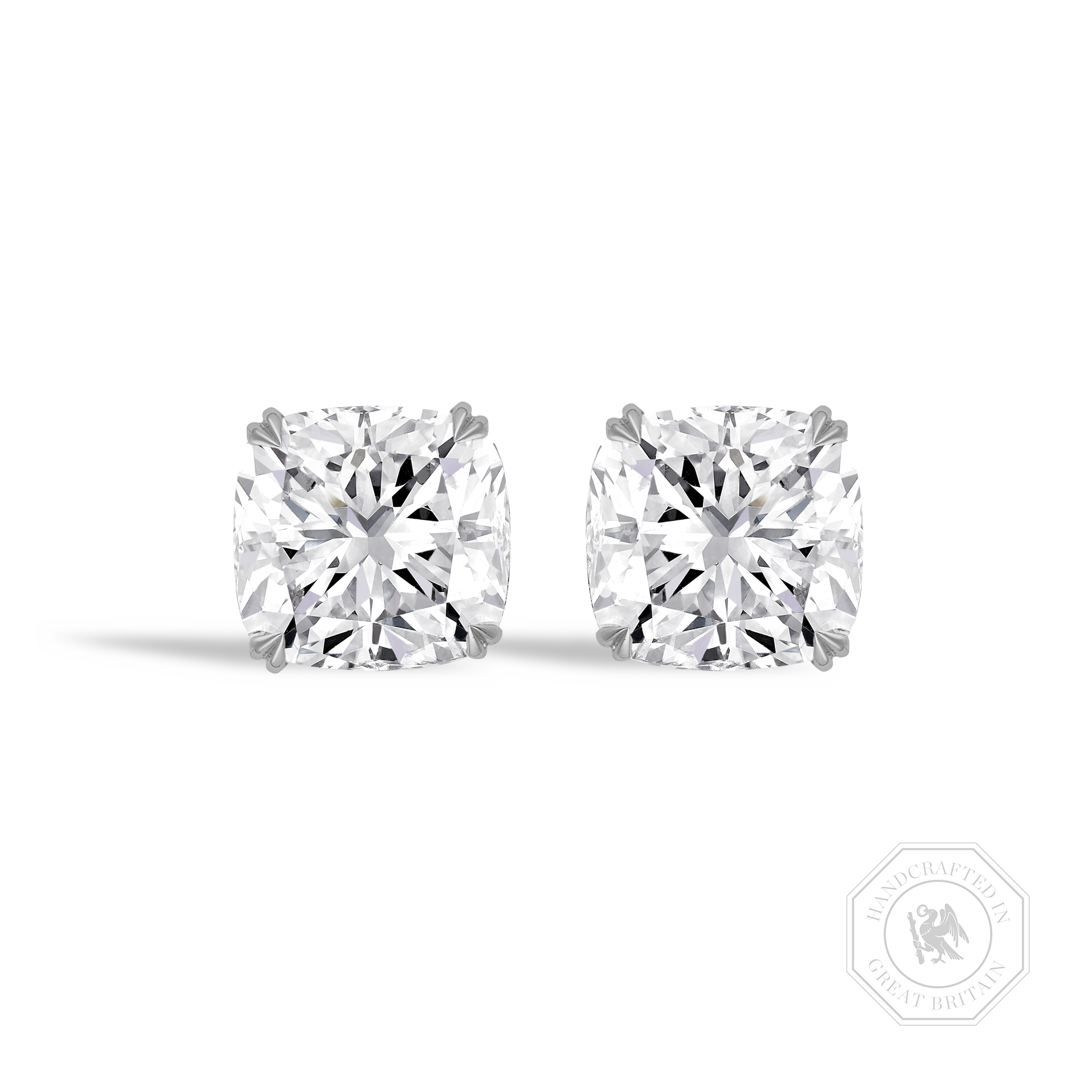 Windsor 4.48ct Cushion Diamond Ear Studs Cushion Cut, Claw Set_1