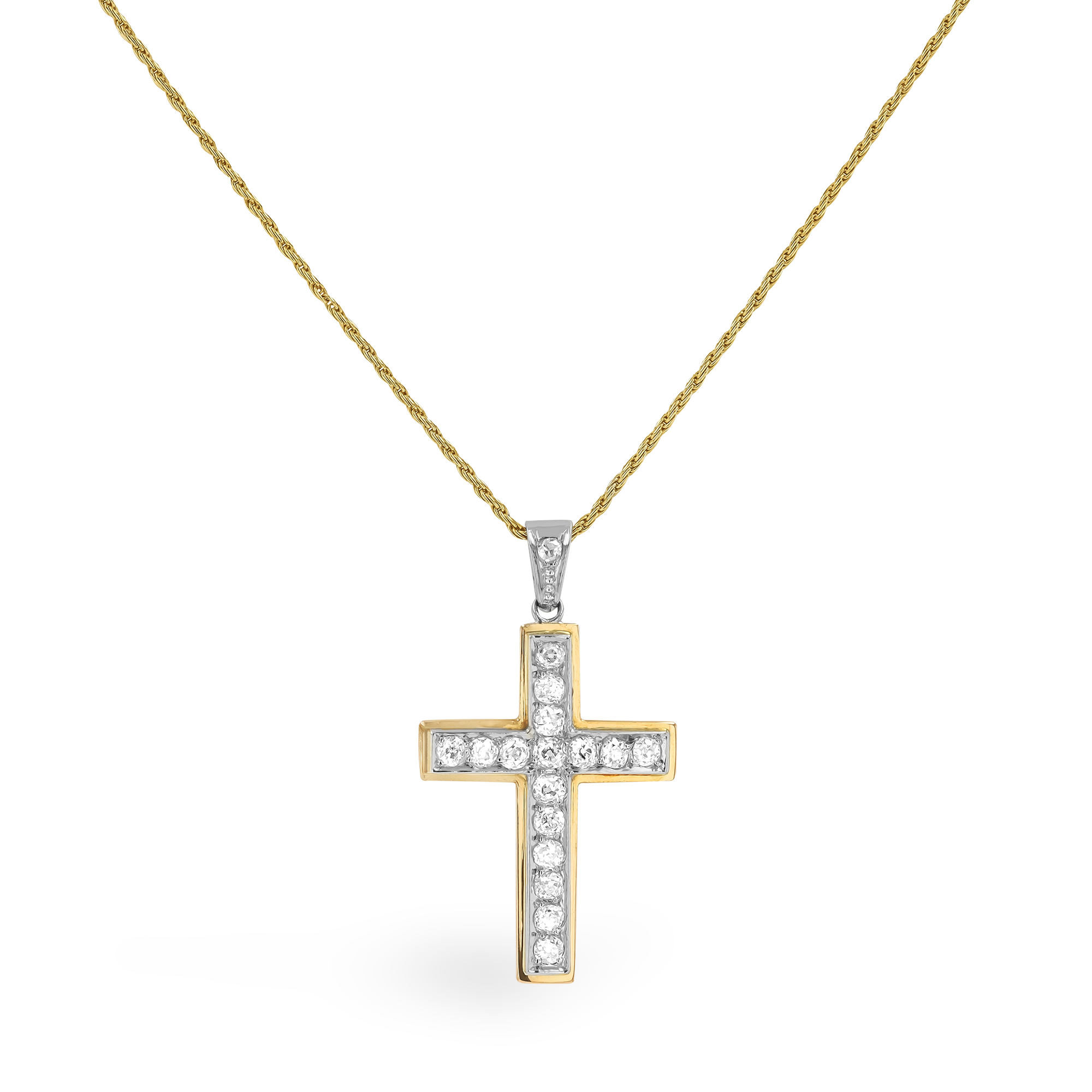 Diamond Crucifix Pendant Brilliant Cut, Grain Set_1