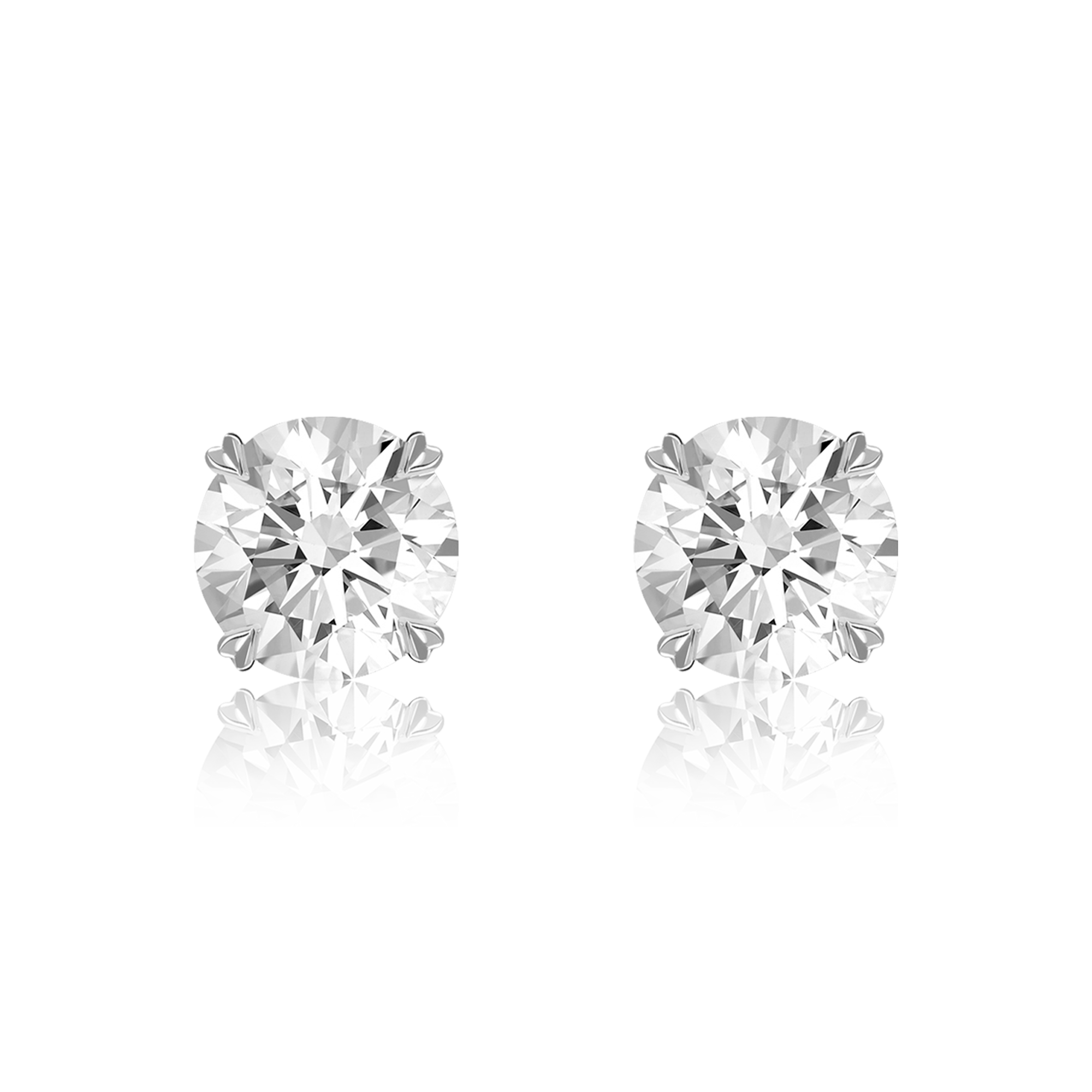 Windsor 4.02ct Diamond Stud Earrings Brilliant cut, Claw set_1