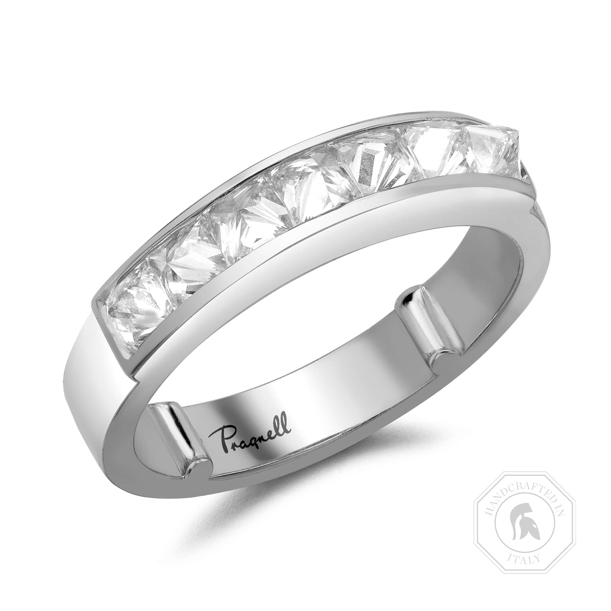 RockChic Domed Diamond Ring Princess Cut, Channel Set_1