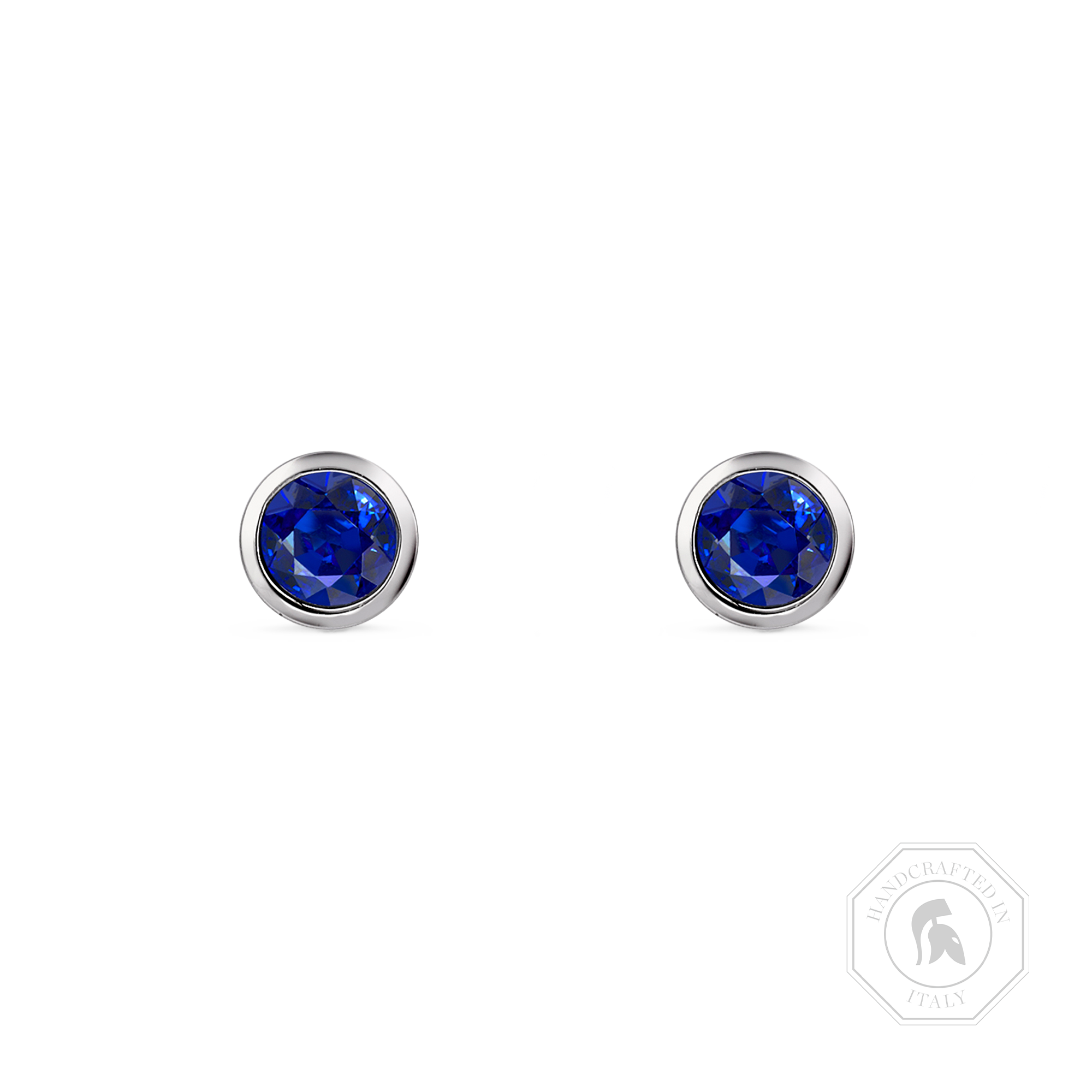 Sundance Sapphire Stud Earrings Brilliant Cut, Rubover Set_1