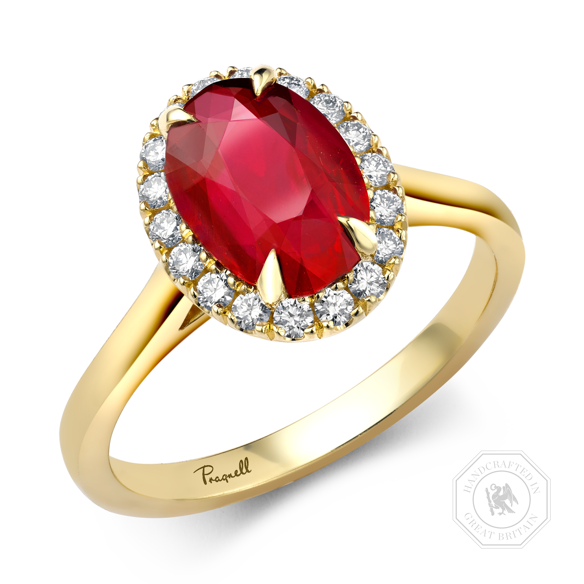 Celestial Mozambique 2.64ct Ruby and Diamond Cluster Ring Oval Cut, Claw Set_1