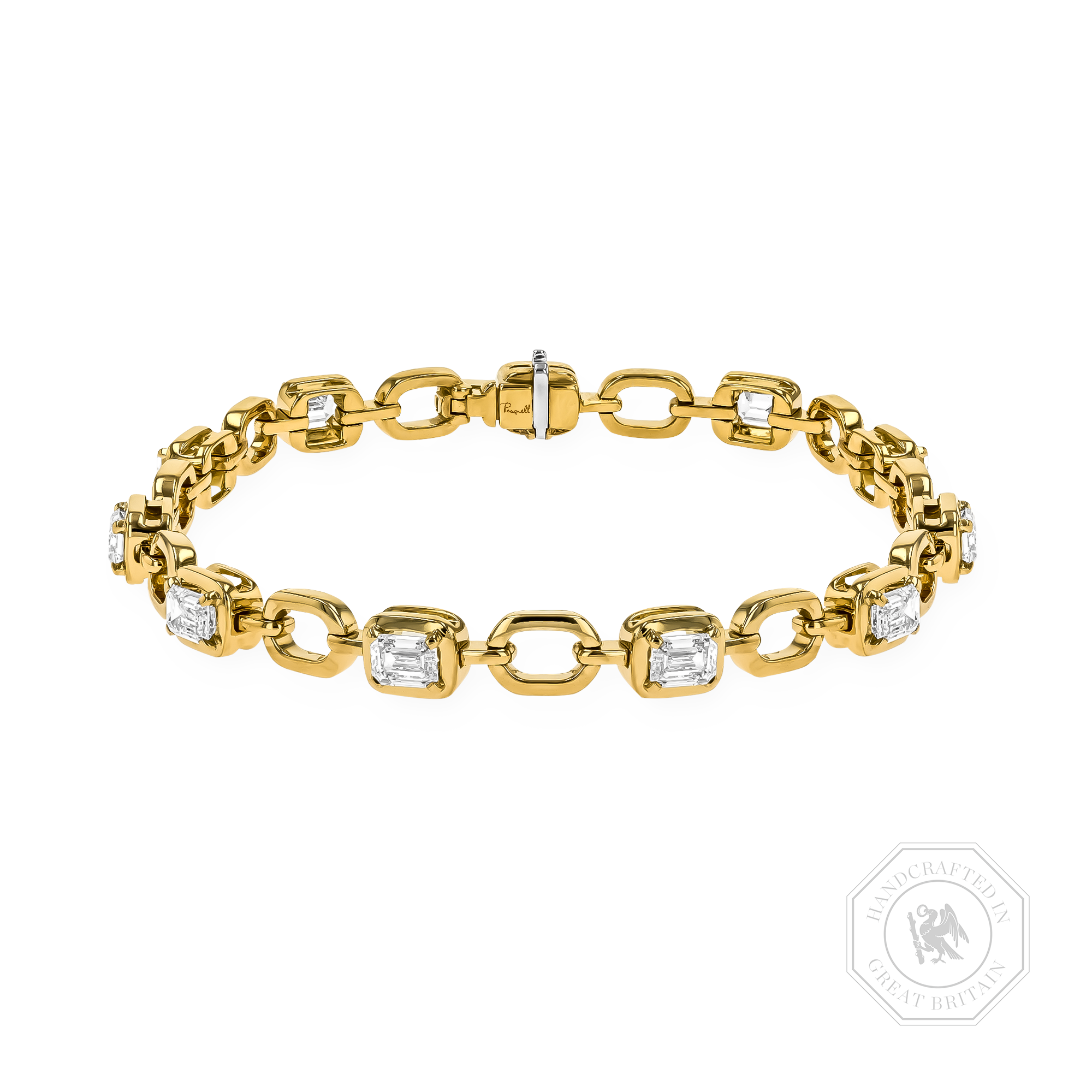 Skimming Stone 4.42ct Line Bracelet Emerald Cut, Claw Set_1