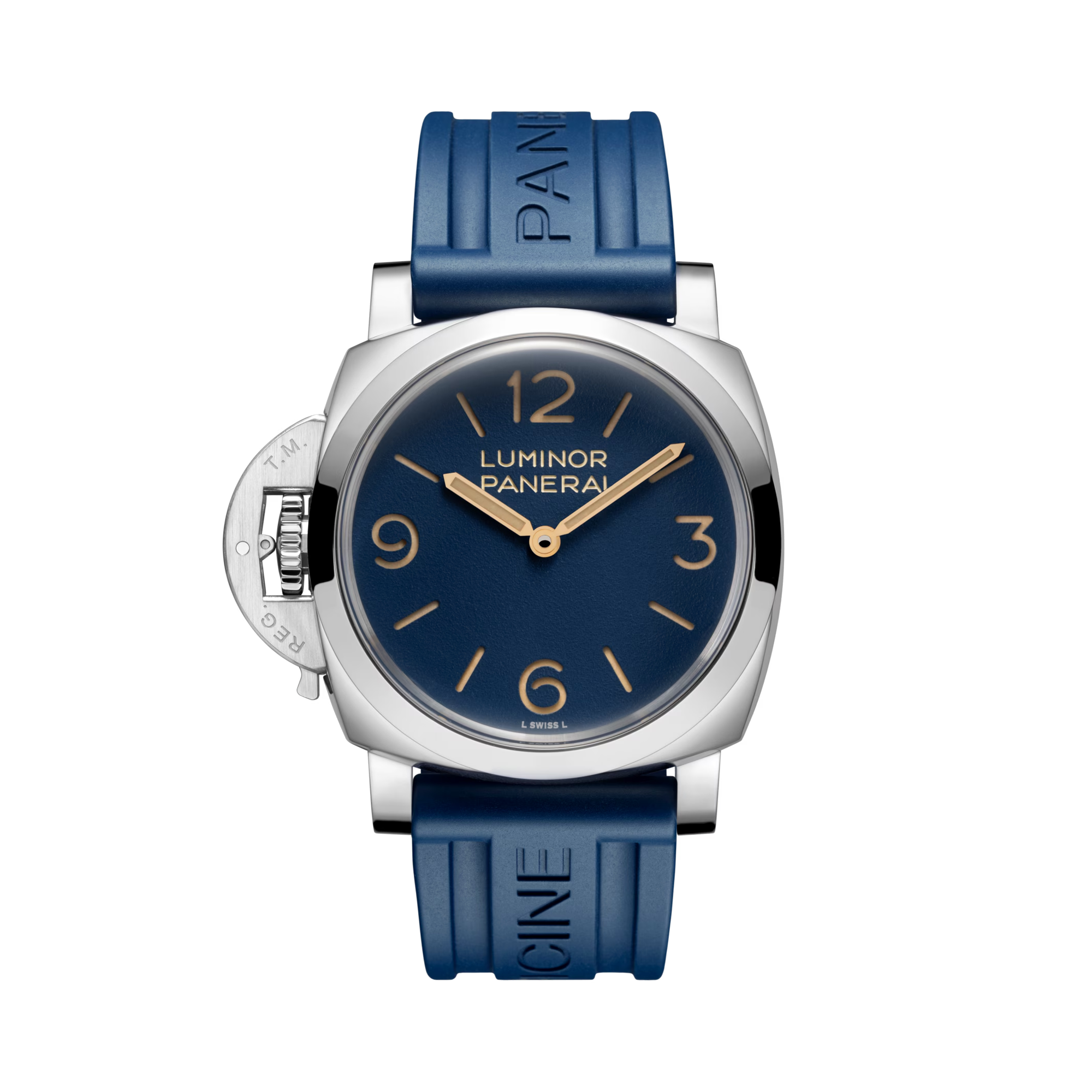 Destro Panerai Luminor 44mm, Blue Dial, Arabic/Baton Numerals_3