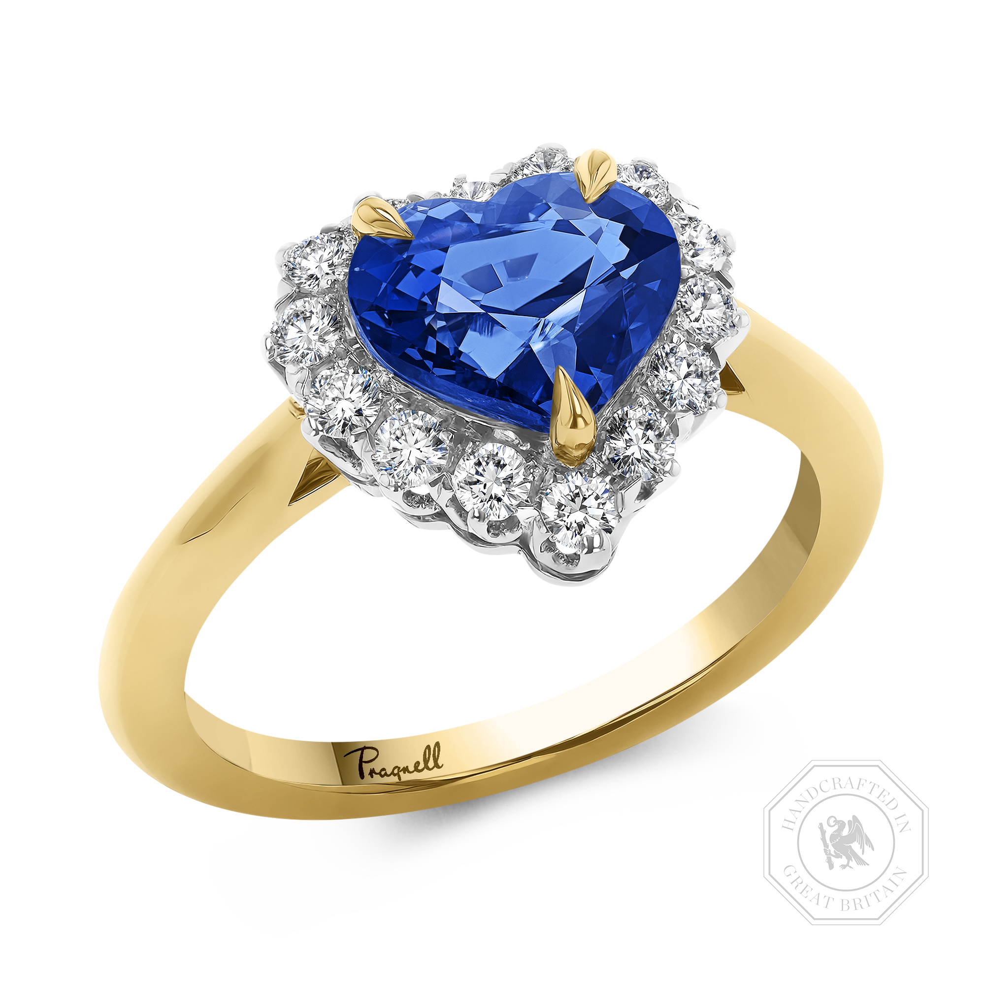 Heartshape 2.54ct Sapphire and Diamond Cluster Ring Heartshape, Claw set_1