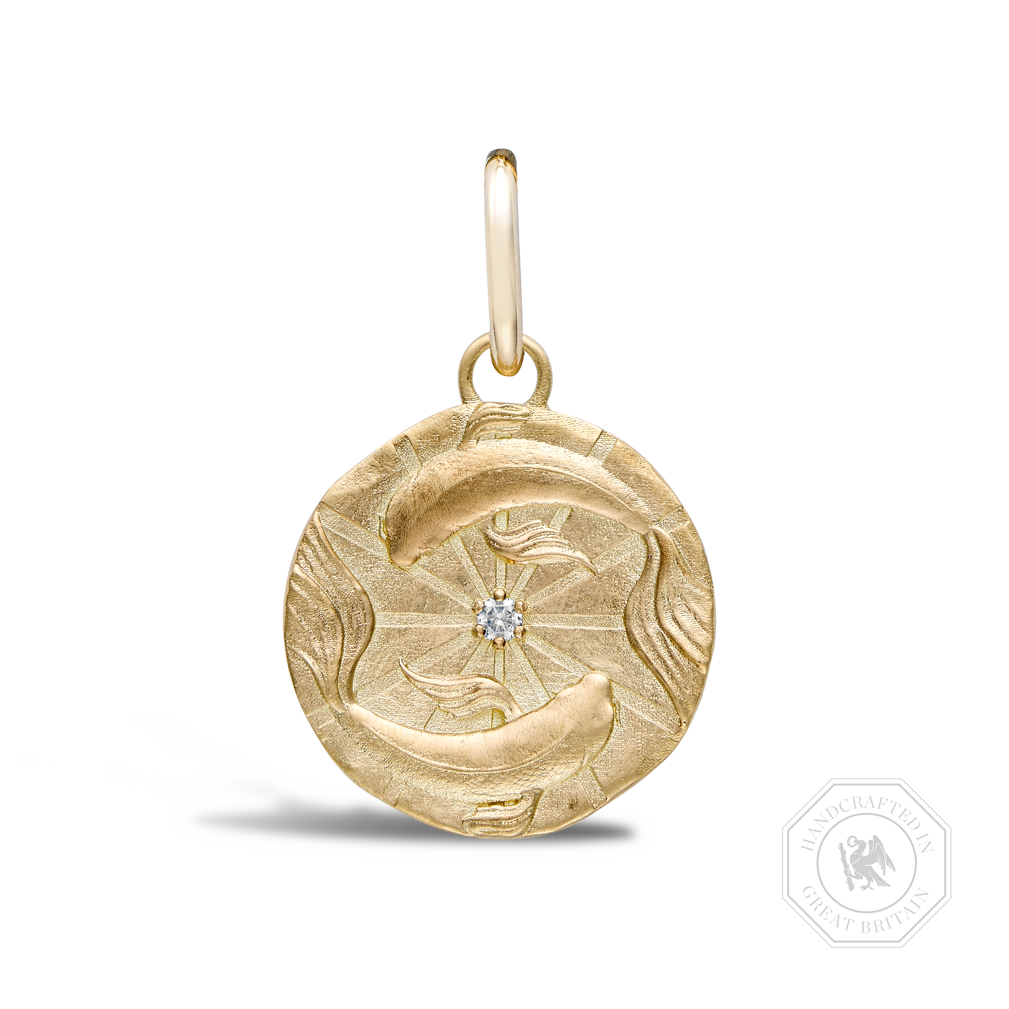 Pisces Pendant Charm Brilliant cut, Claw set_1