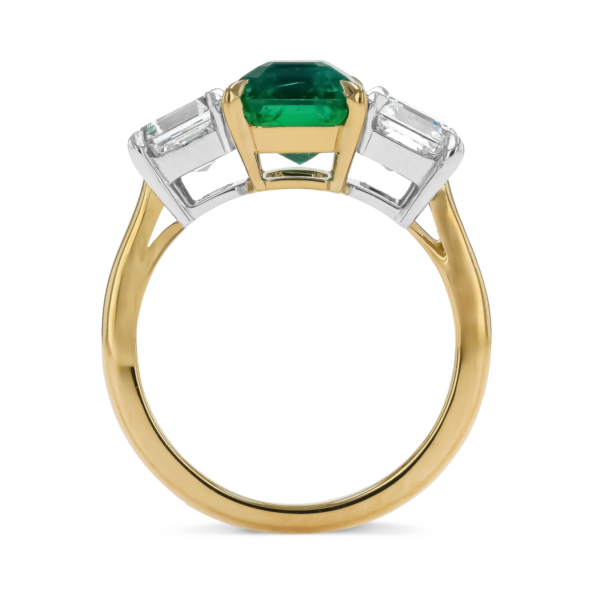 Octagonal Cut 2.34ct Zambian Emerald and Diamond Ring Octagonal Cut, Claw Set_3