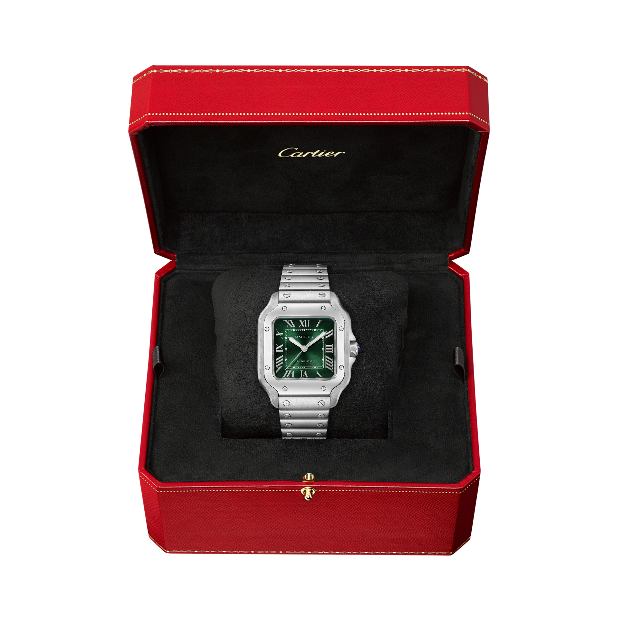 Cartier Santos de Cartier 35mm, Green Dial, Roman Numerals_7