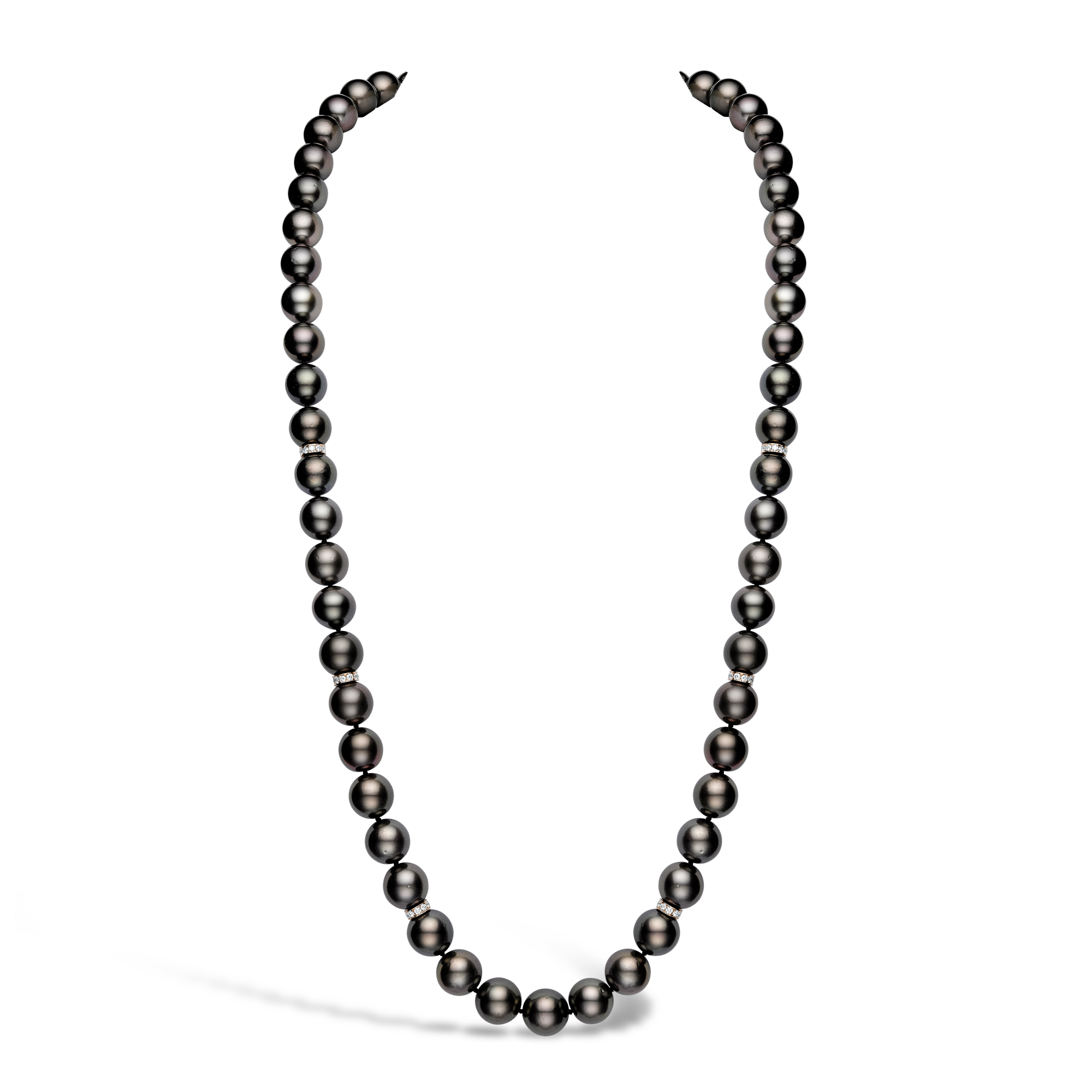 Black Tahitian Pearl Necklace 9.5mm - 11.1mm_1