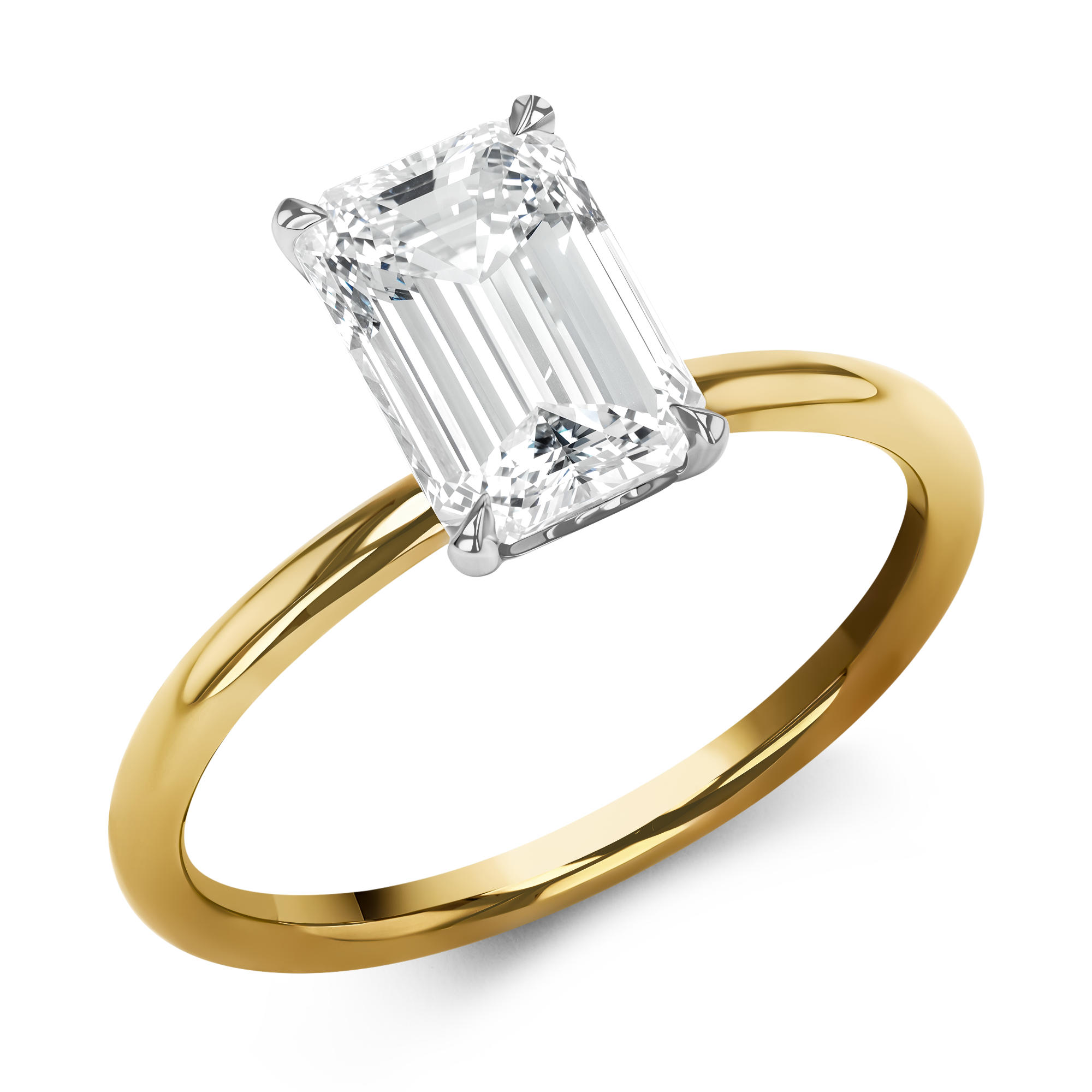 Classic 2.01ct Diamond Solitaire Ring Emerald Cut, Claw Set_1