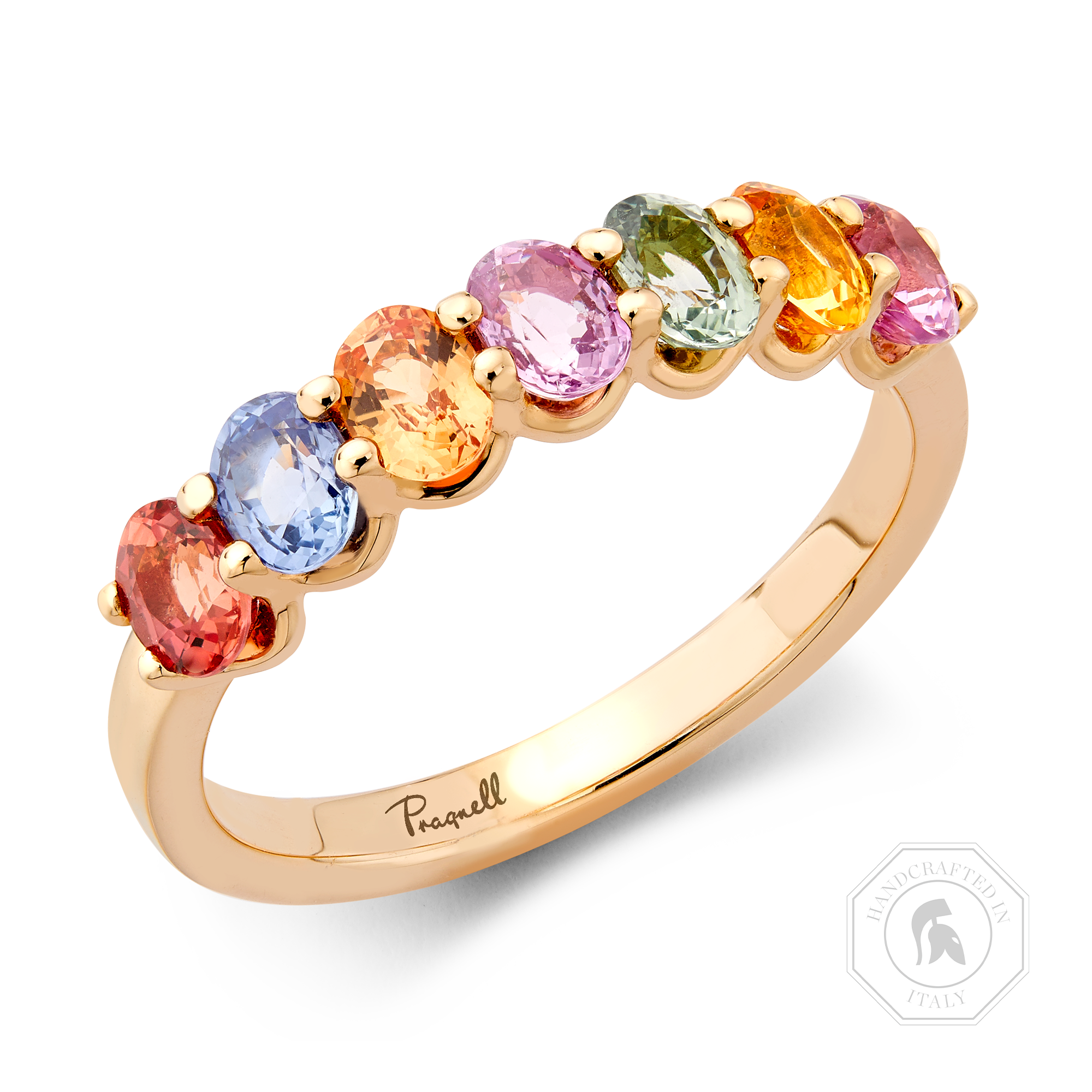 Rainbow Fancy Sapphire Cocktail Ring Oval Cut, Claw Set_1