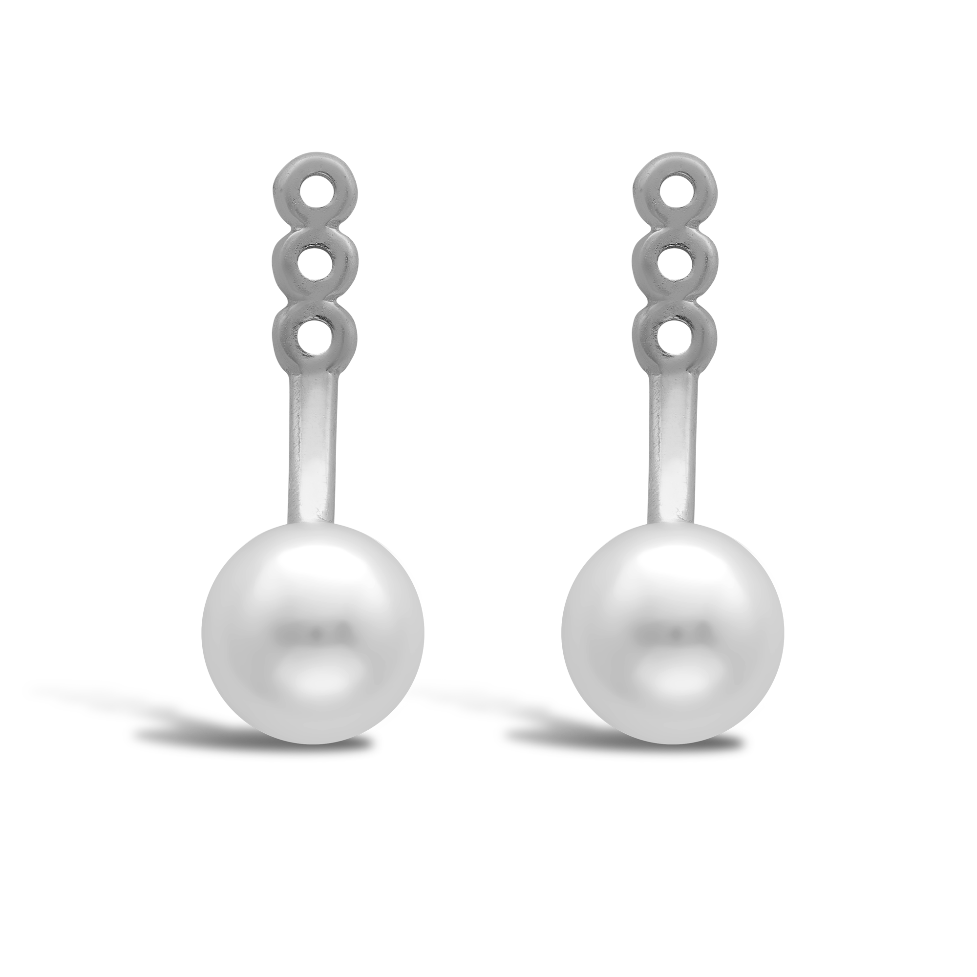 Akoya Pearl Drop Earring Attachments 18ct White Gold Pragnell