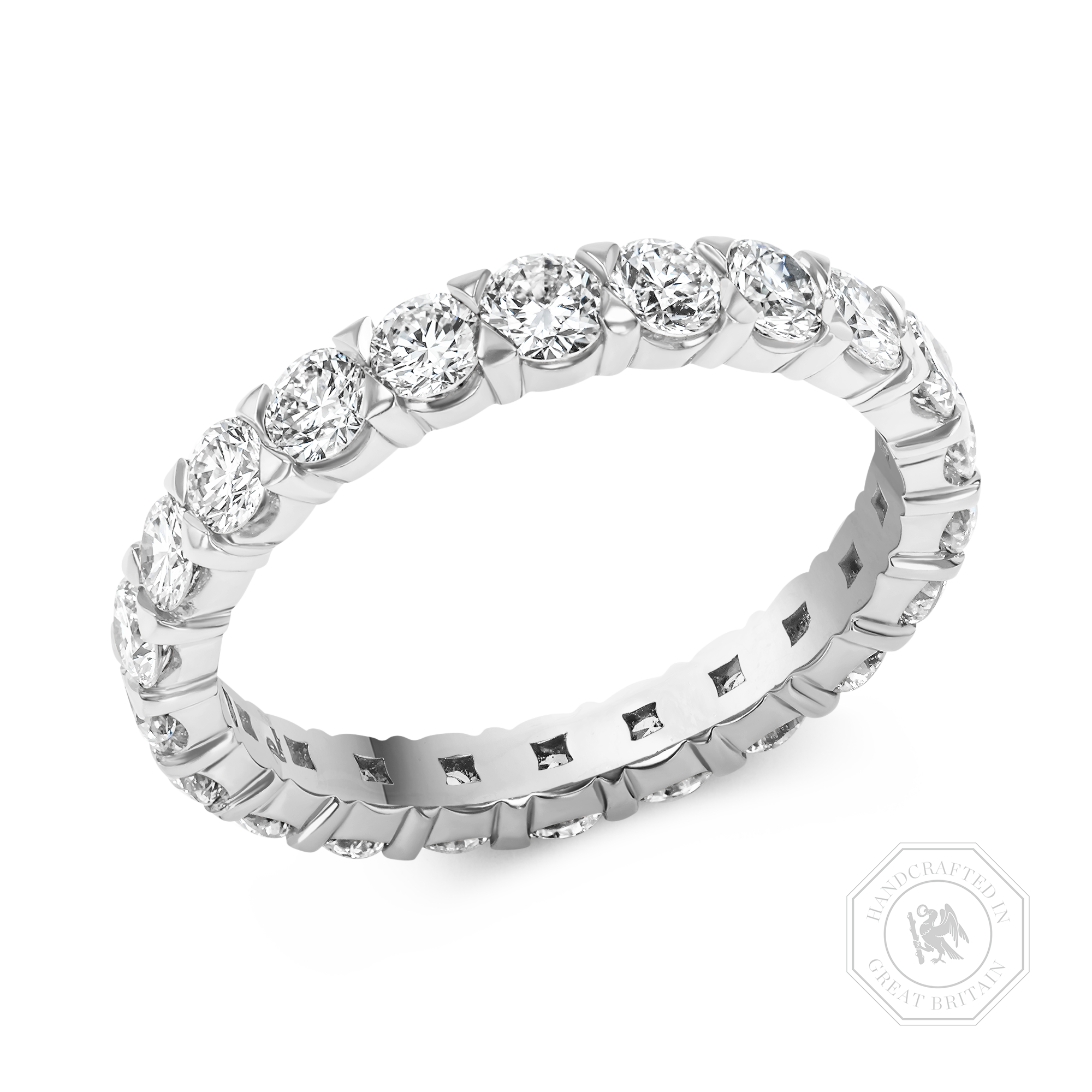Brilliant Cut 2.08ct Diamond Full Eternity Ring Brilliant cut, Claw set_1
