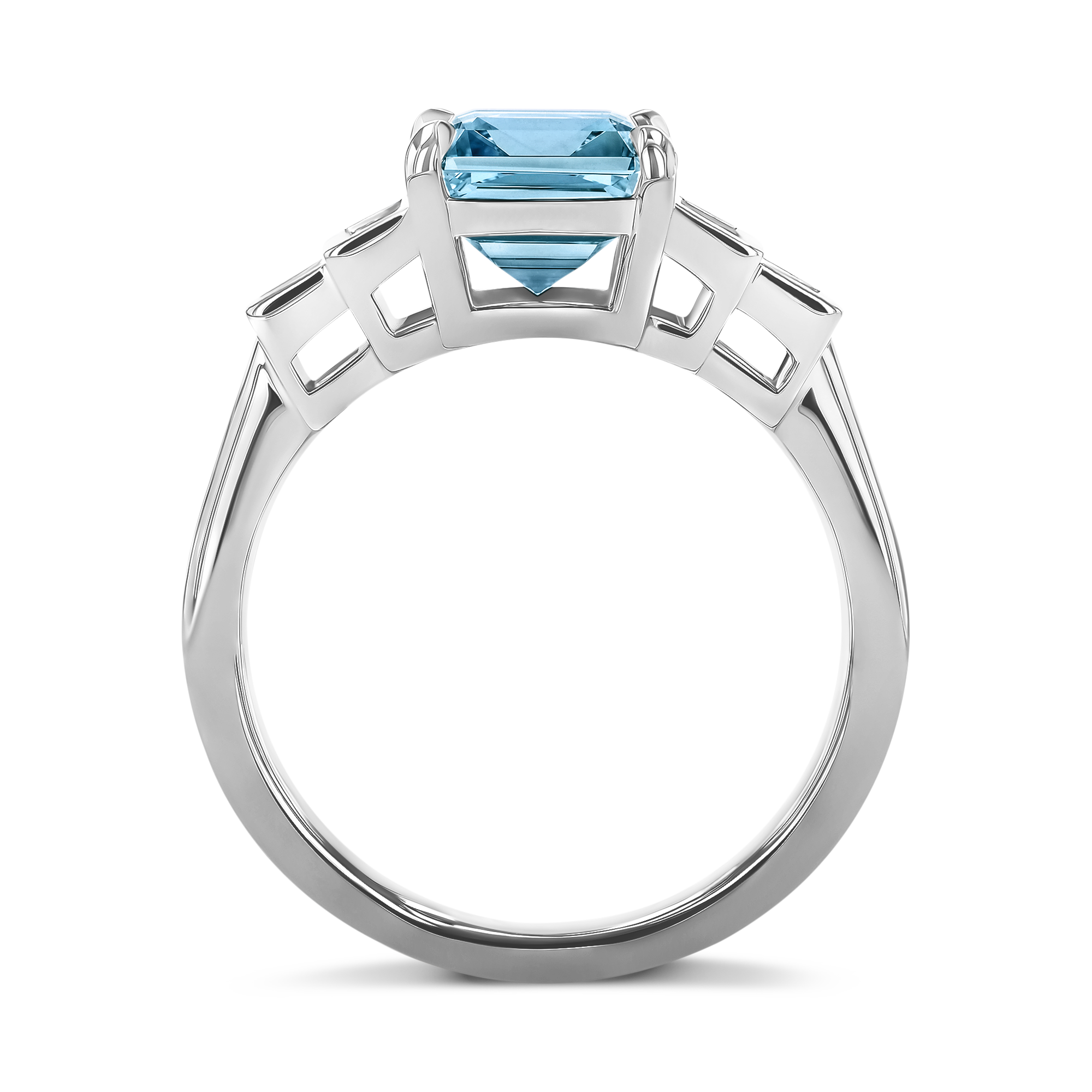 Lukusuzi 2.75ct Art Deco Inspired Aquamarine and Diamond Ring Emerald Cut, Claw Set_3