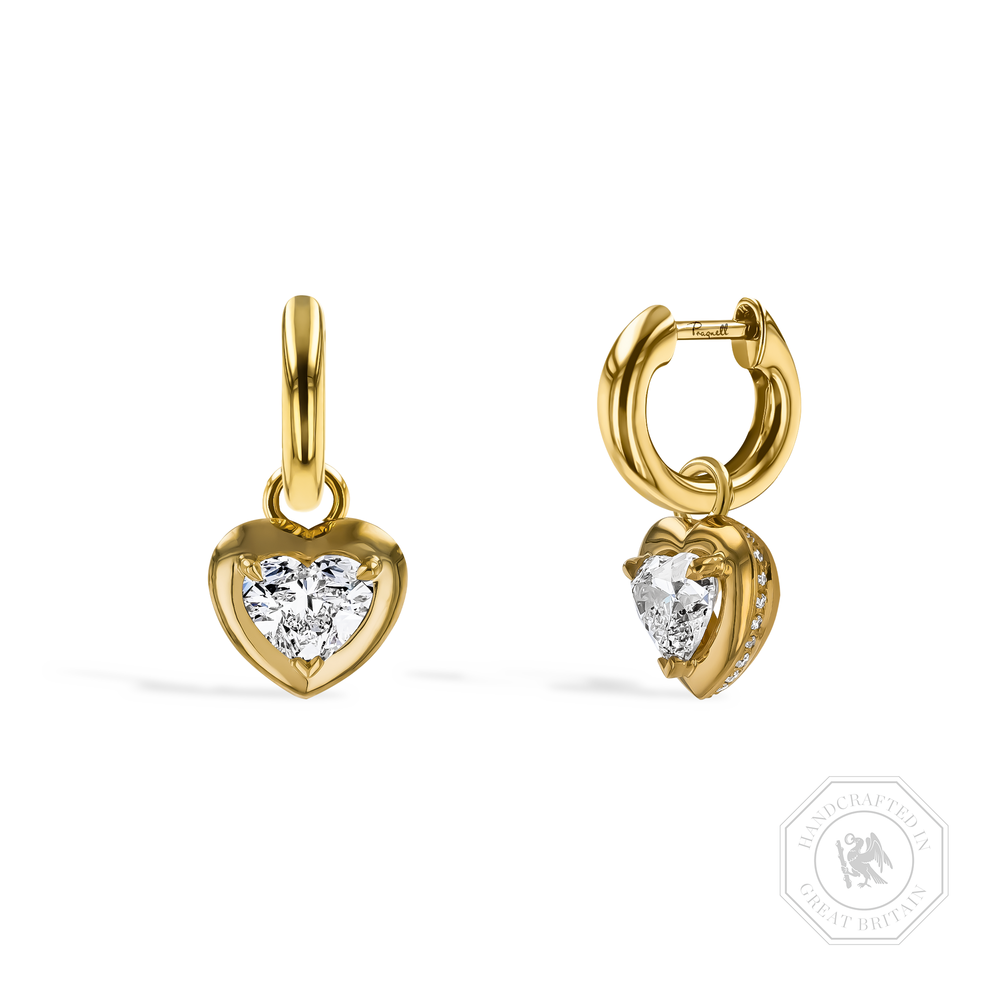 Skimming Stone Heart shape 1.53ct Diamond Drop Earrings Heart Shape, Claw Set_1