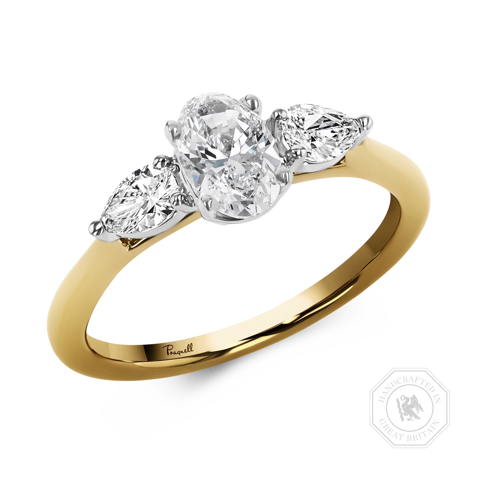 Classic 0.70ct Oval Cut Diamond Three Stone Ring Oval Cut, Claw Set_1