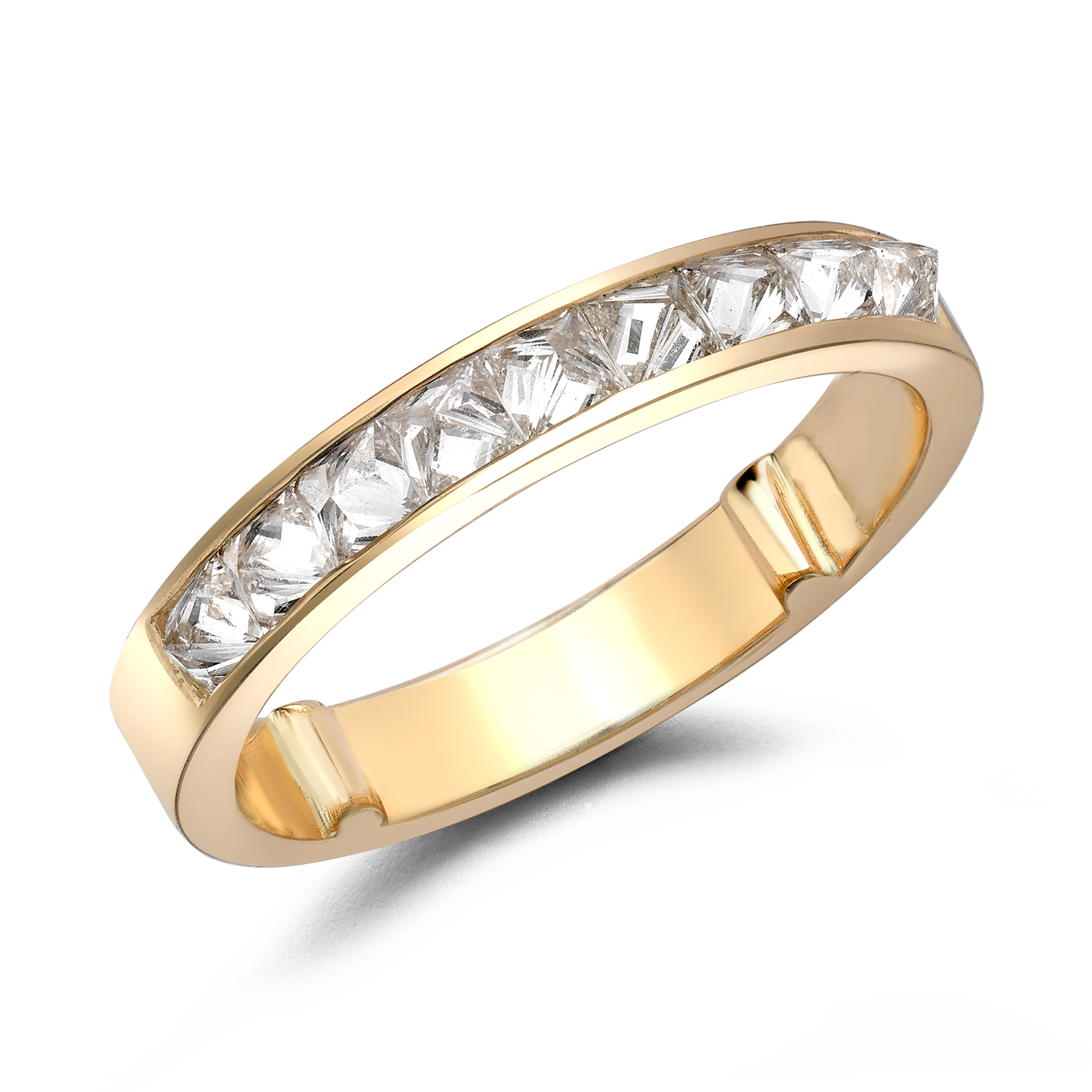 RockChic Half-Eternity Diamond Ring Princess Cut, Channel Set_1