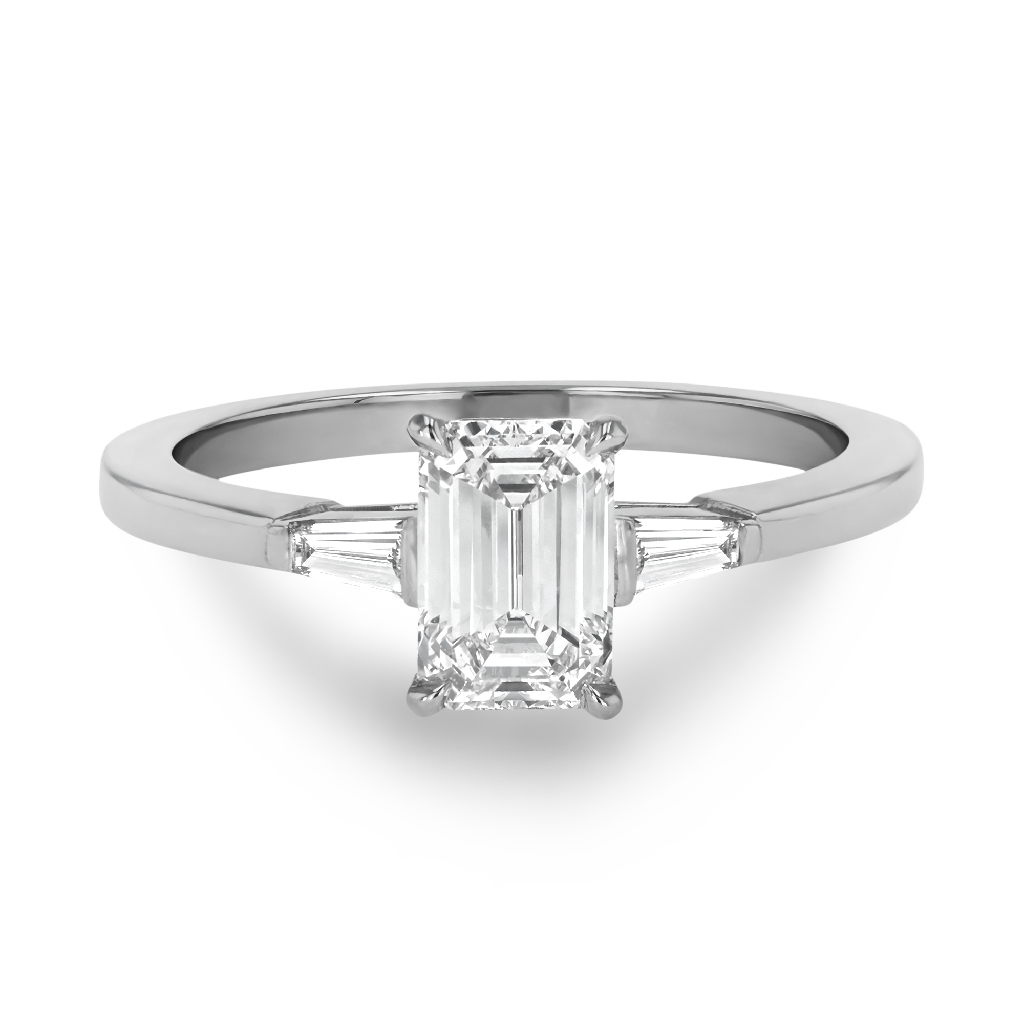 Regency 1.01ct Diamond Solitaire Ring Emerald Cut, Claw Set_2