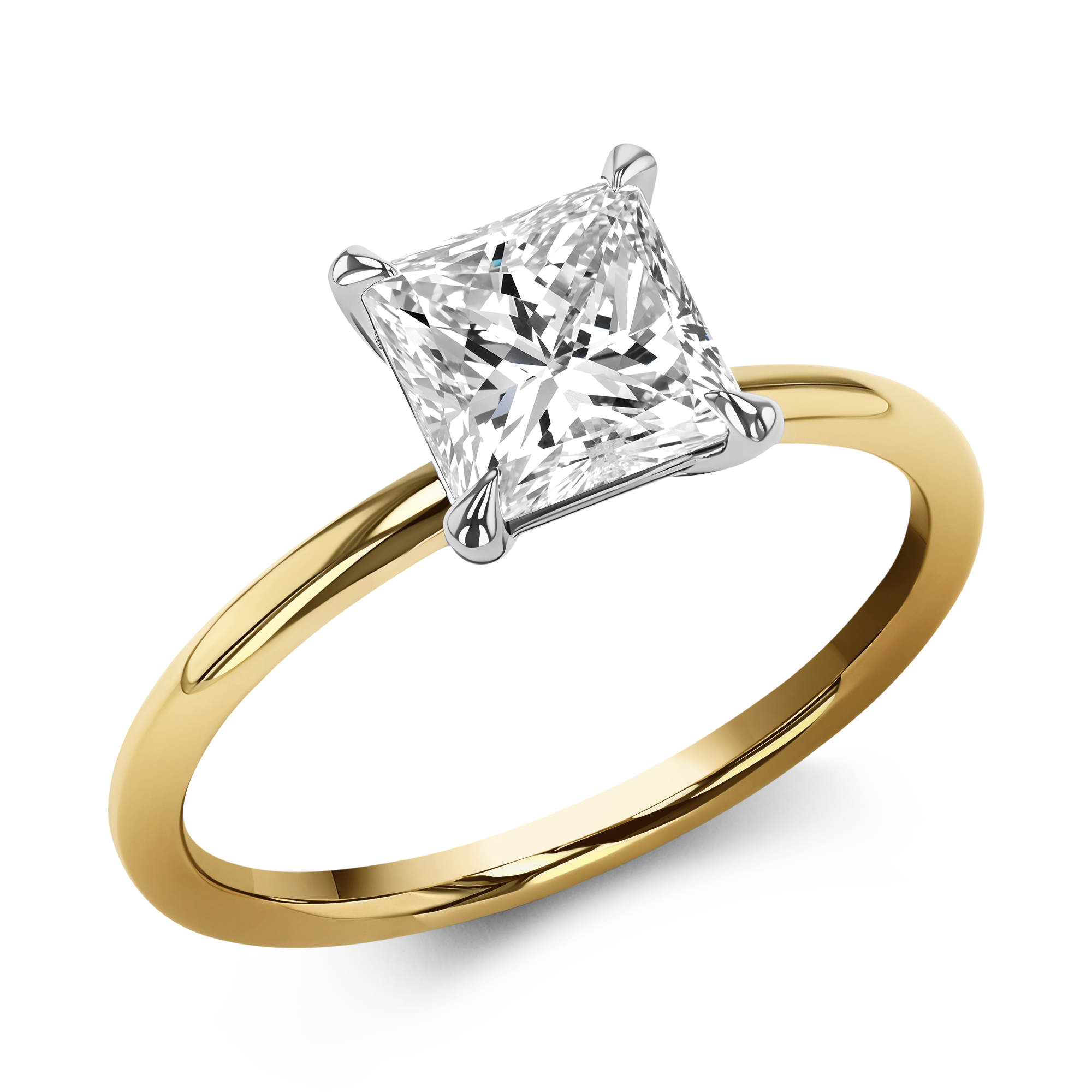 Princess Cut Diamond Solitaire Ring Princess Cut, Claw Set_1