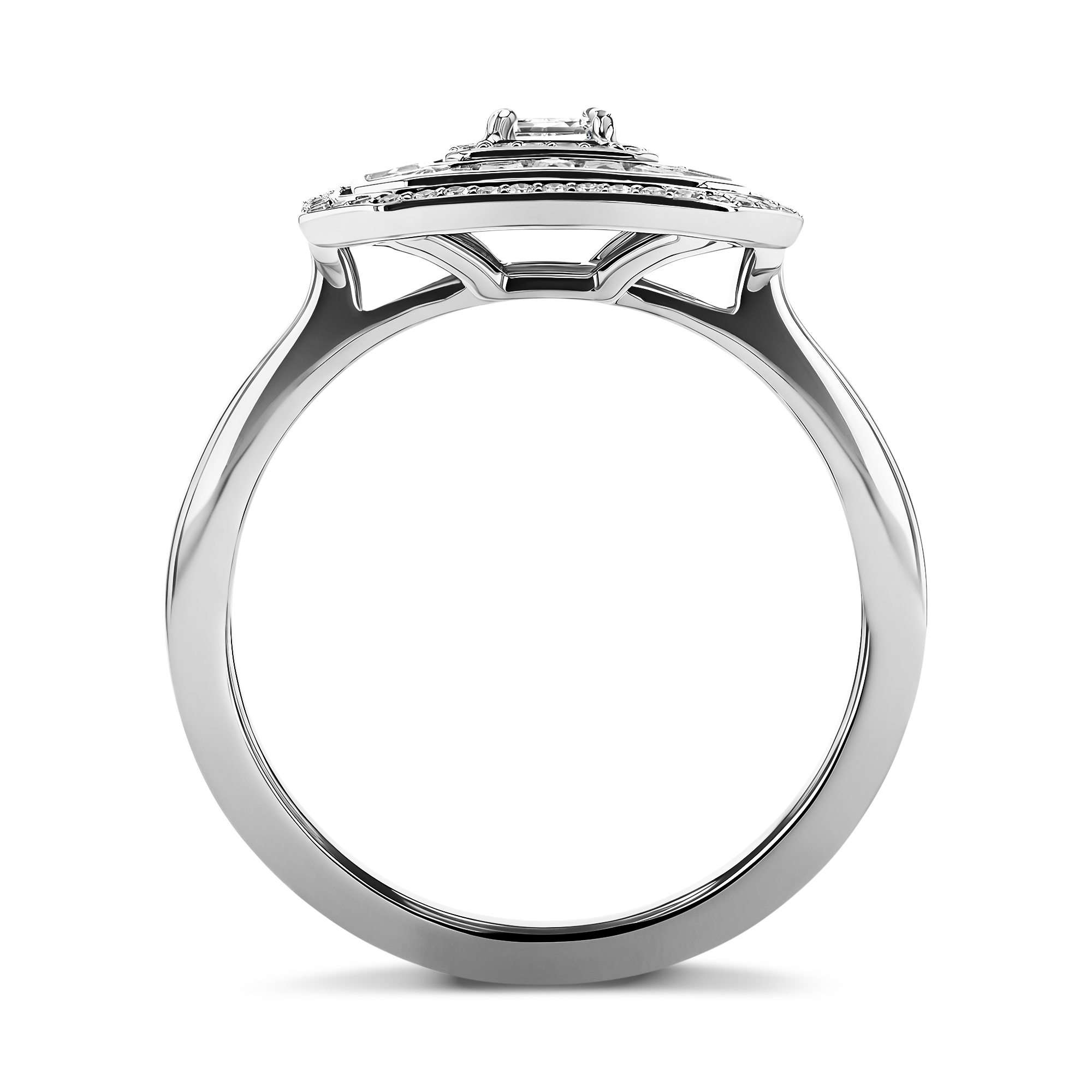 Asscher cut Diamond Ripple Ring Asscher Cut, Four Claw set_3