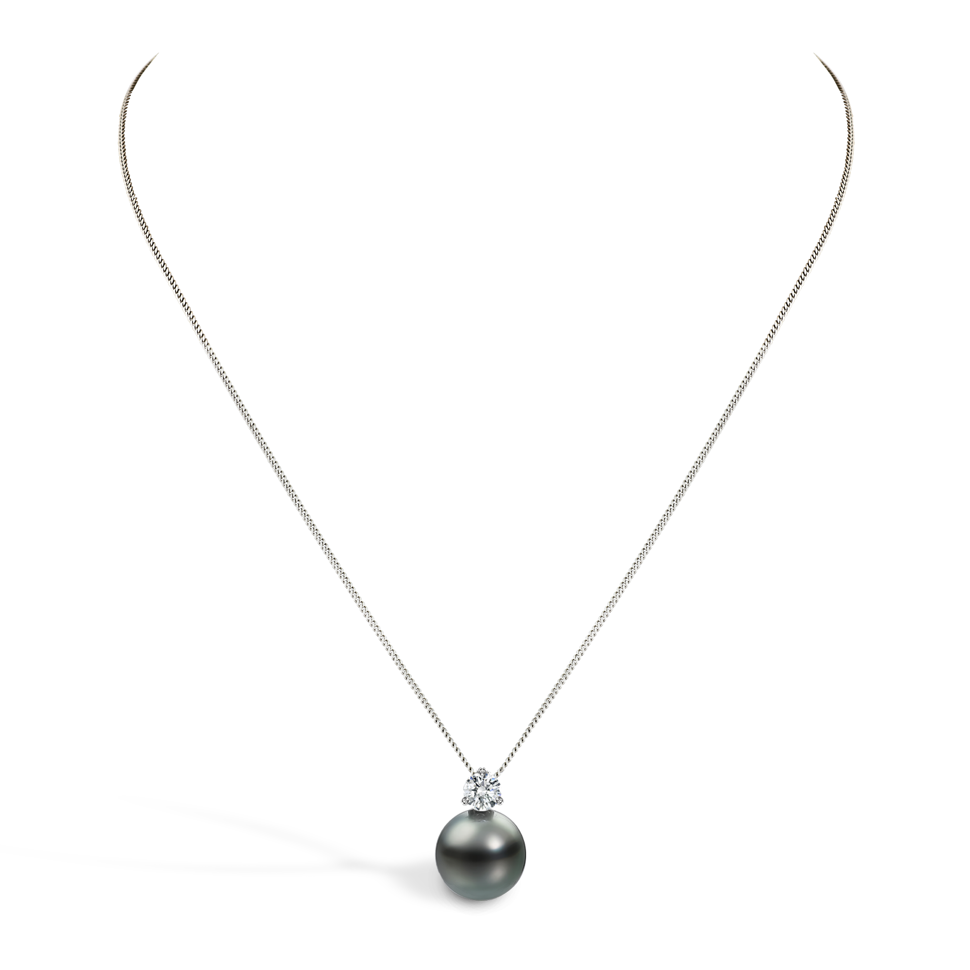 Tahitian Pearl and Diamond Pendant 12 - 13mm_2