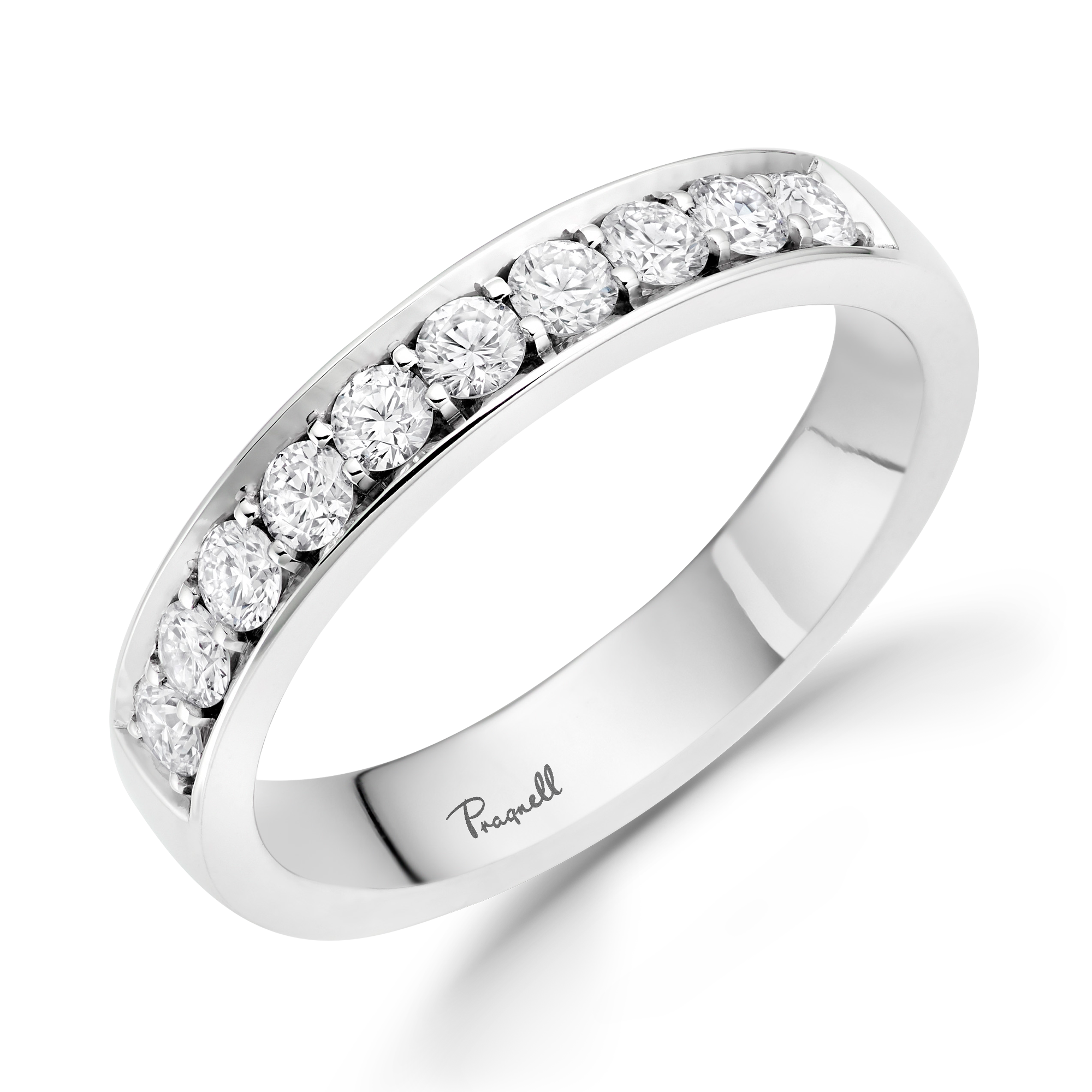 Brilliant Cut Diamond Half Eternity Ring Brilliant Cut, Half Eternity, Thread Set_1