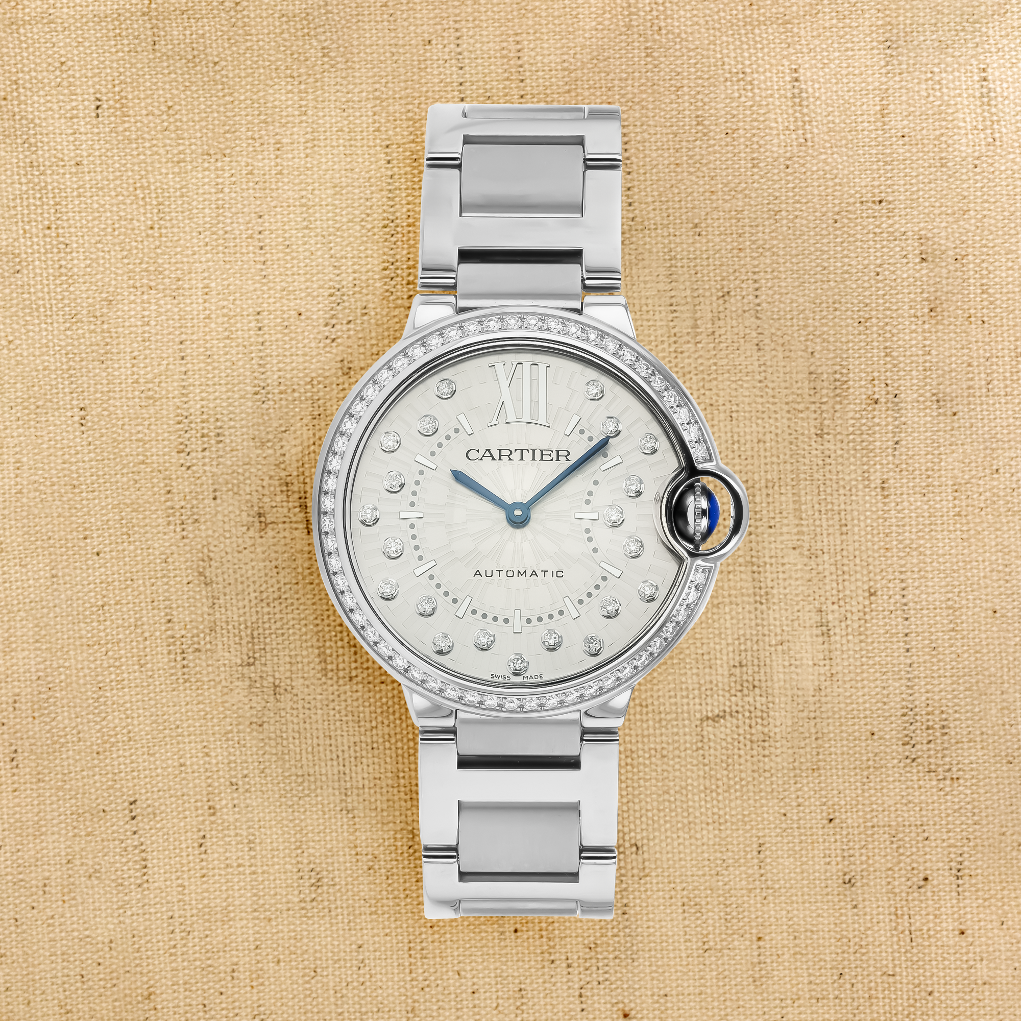 Cartier Ballon Bleu de Cartier 36mm, Silver Dial, Diamond Numerals_1