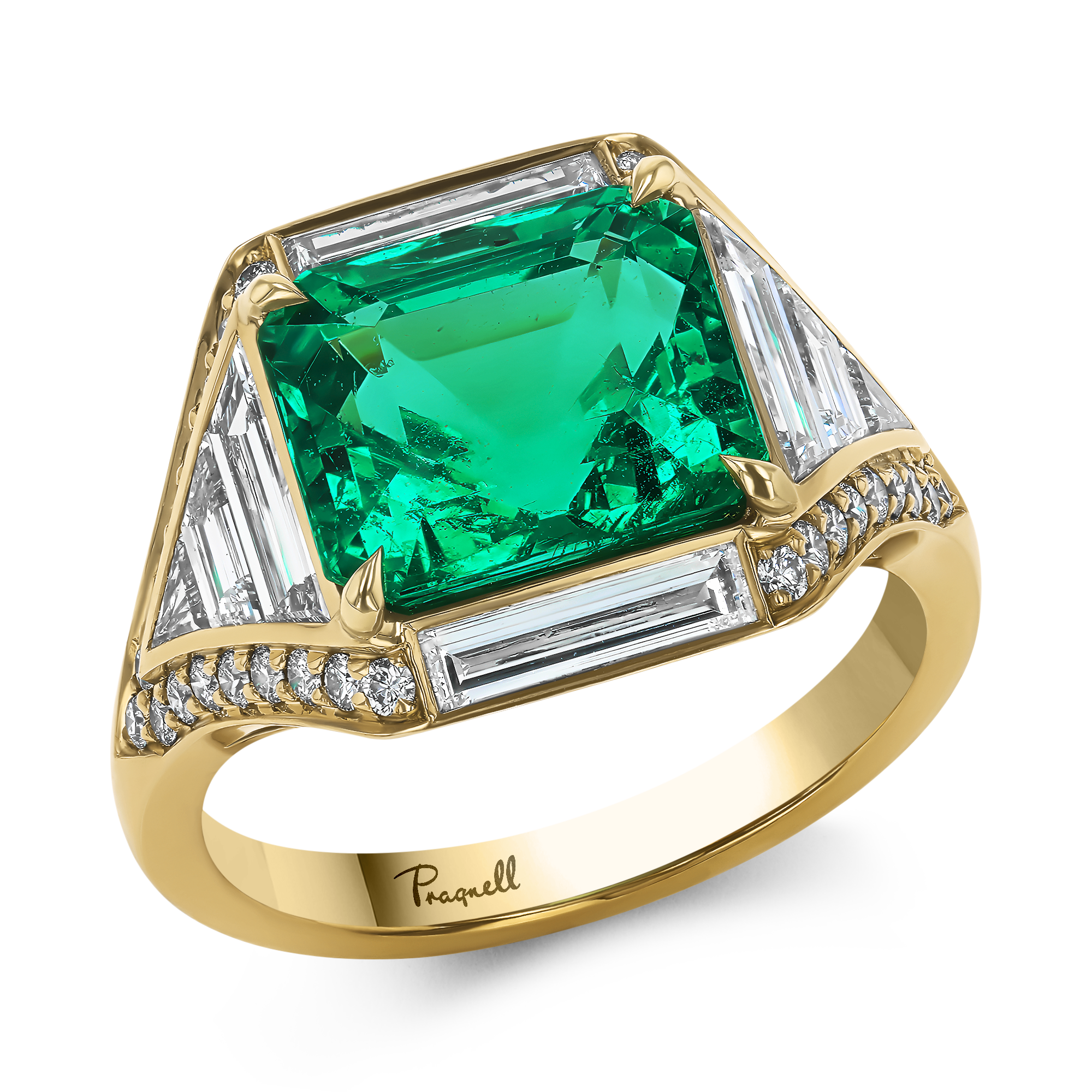 Masterpiece Astoria 4.006ct Octagonal Cut Colombian Emerald Ring Octagonal Cut, Channel Set_1