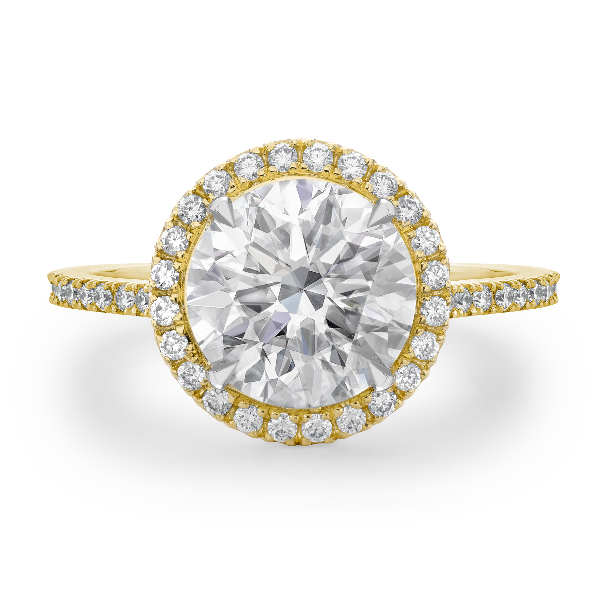 Diamond Cluster ring with Diamond surround and shoulders Brilliant Cut, Four Claw Set_2