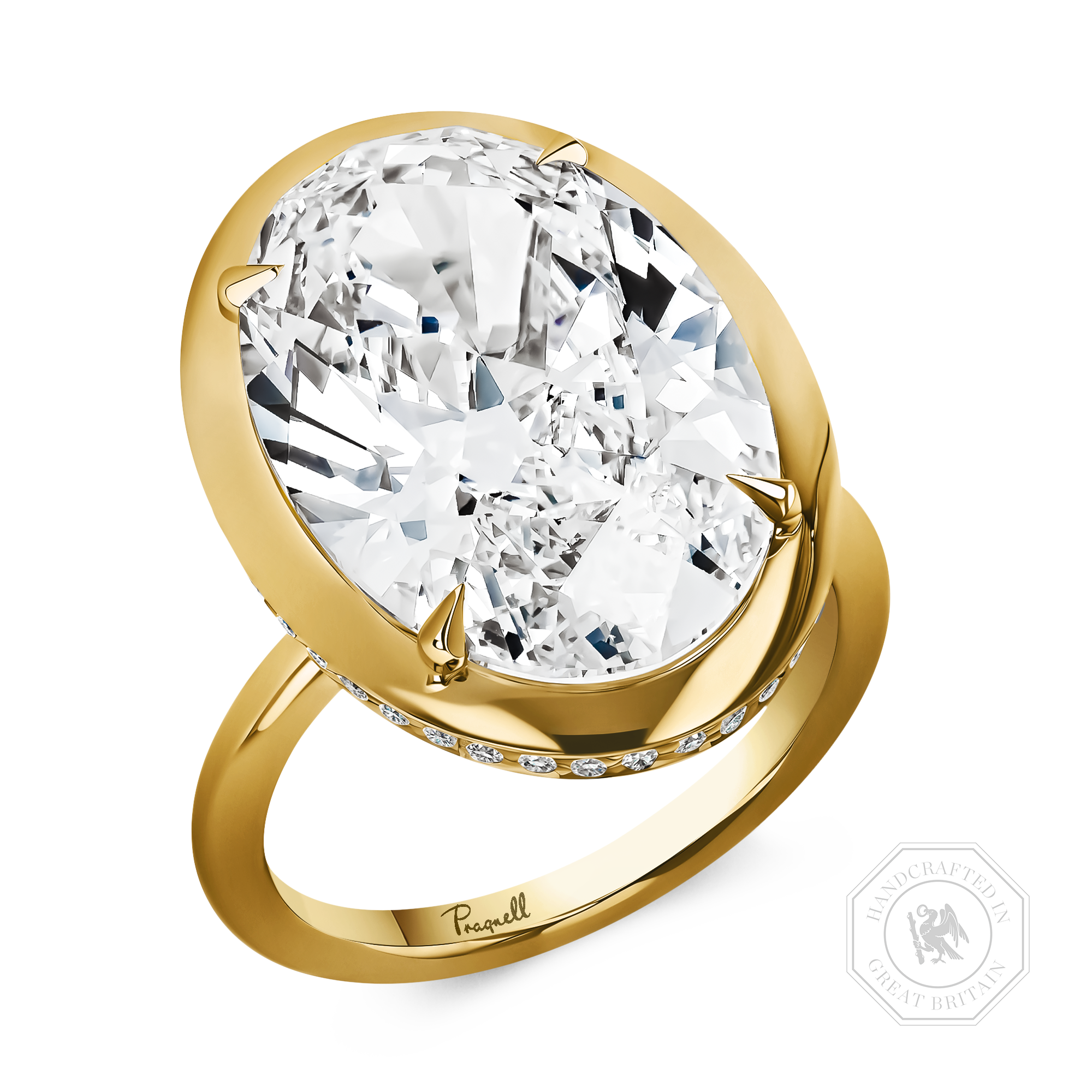 Masterpiece Skimming Stone 10.32ct Botswana Diamond Solitaire Ring Oval Cut, Claw Set_1