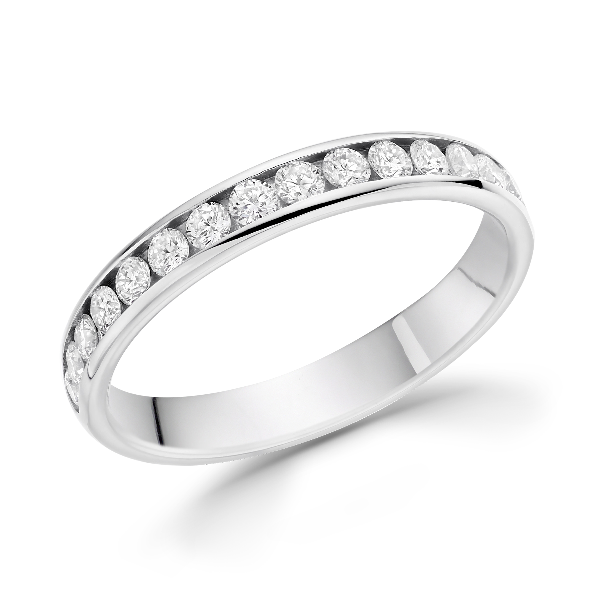 Brilliant Cut Diamond Half Eternity Ring Brilliant Cut, Half Eternity, Channel Set_1