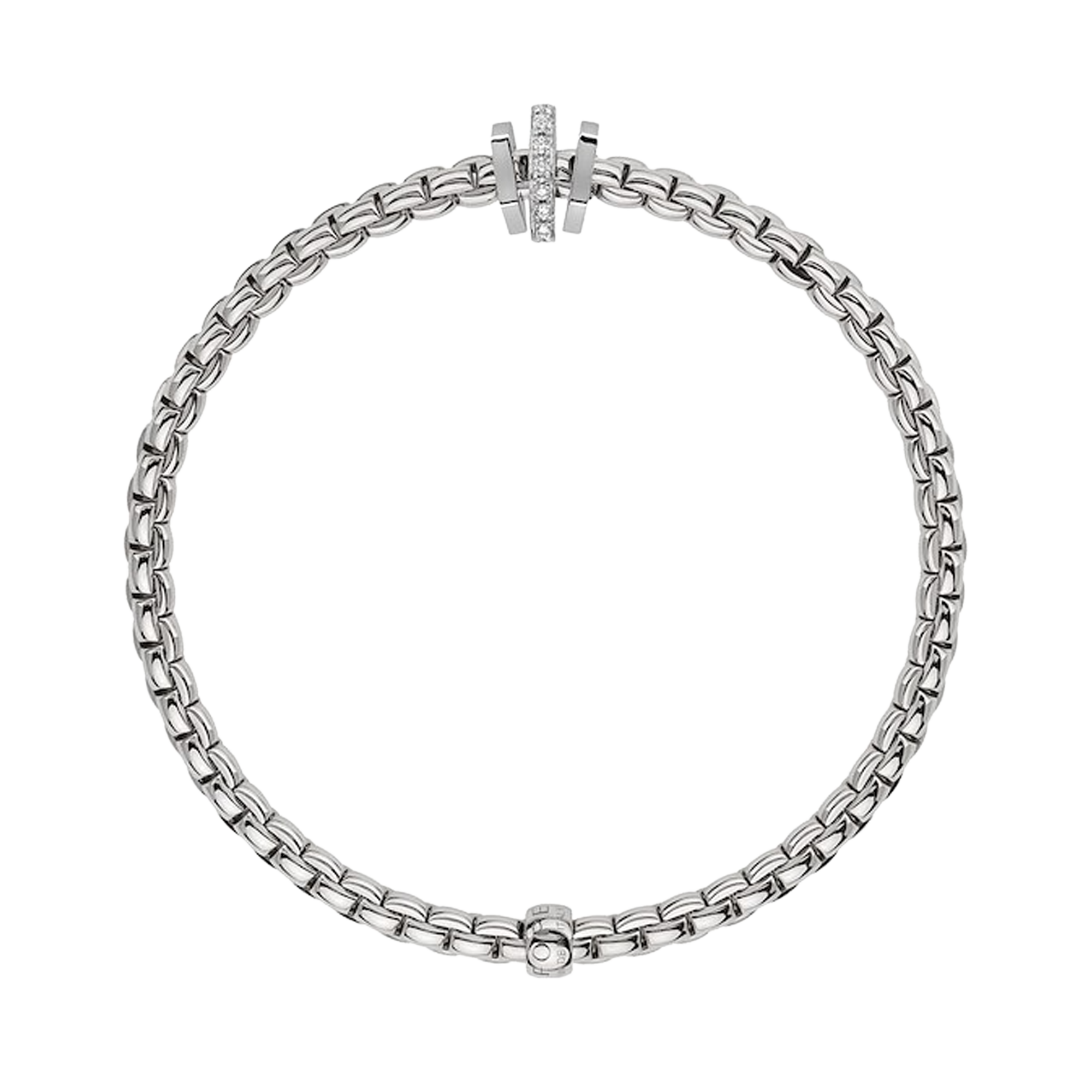 Fope Eka Tiny Flex-it Bangle with Diamond Hexagonal shaped Rondell Brilliant Cut, Grain Set_1
