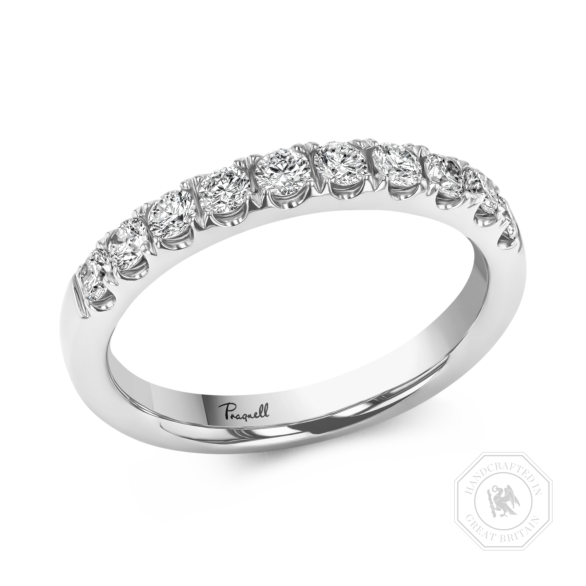 Celestial 0.53ct Diamond Half Eternity Ring Brilliant Cut, Micro Pavé Set_1