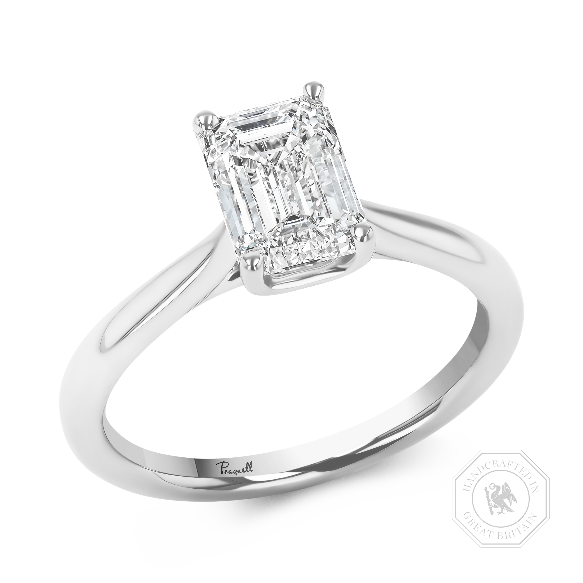 Gaia 1.70ct Emerald Cut Diamond Ring Emerald Cut, Claw Set_1