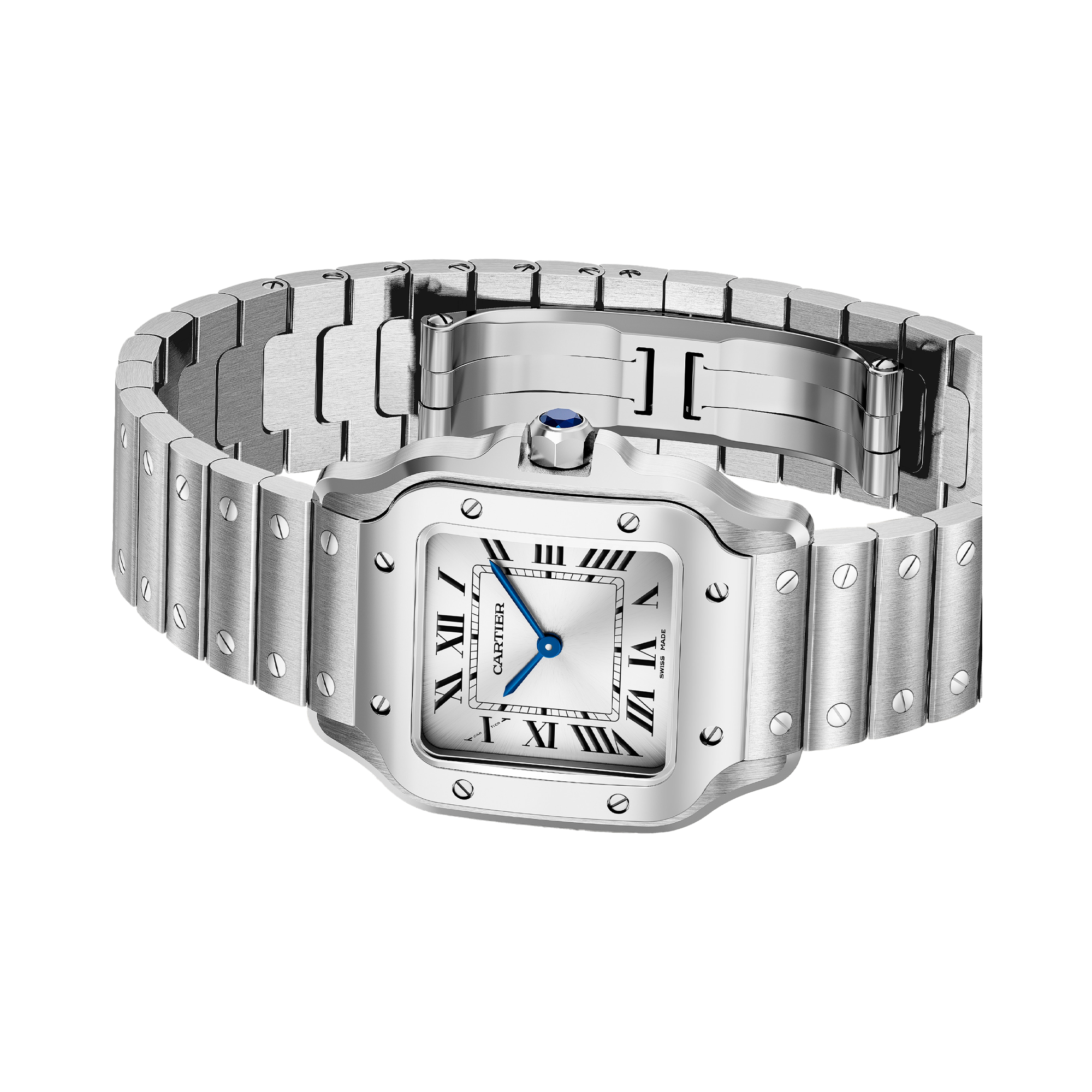 Cartier Santos de Cartier 34.5mm, Silver Dial, Roman Numerals_4