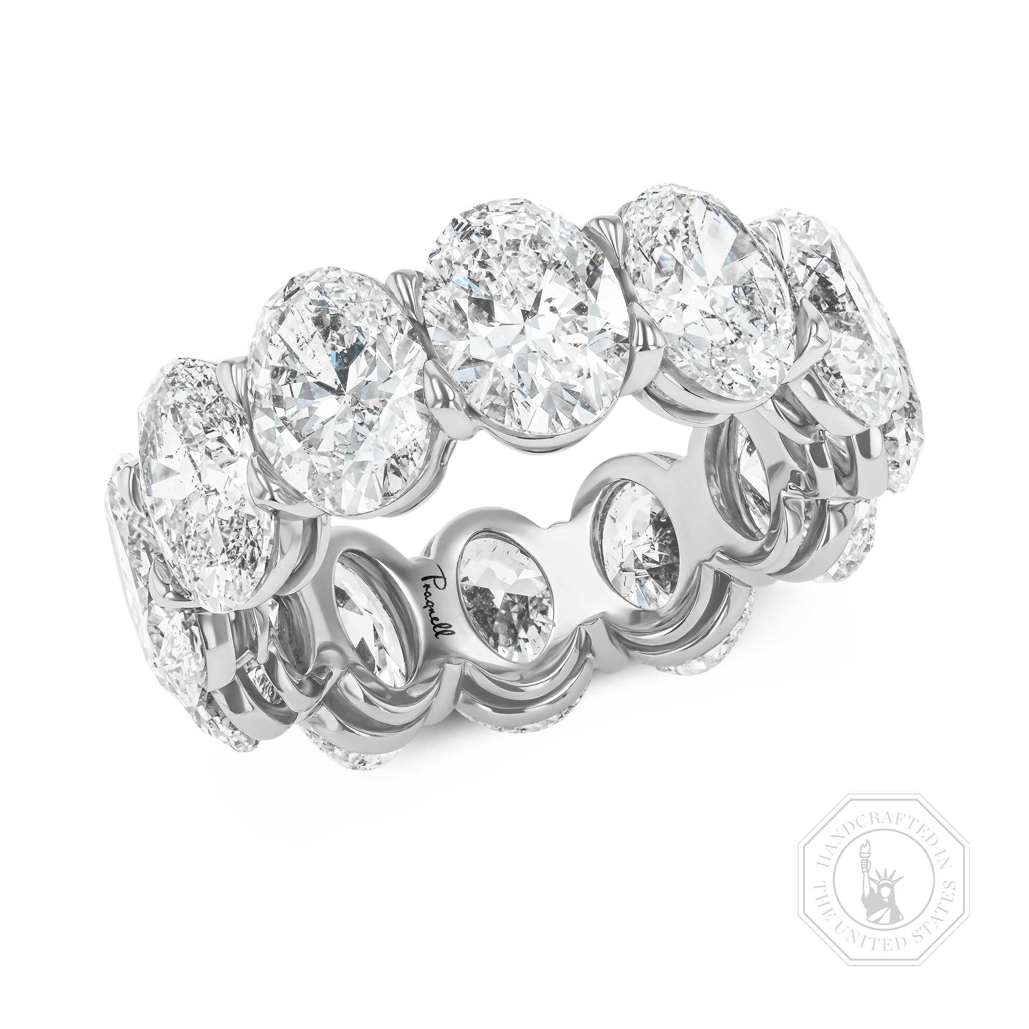 Oval Cut 12.06ct Diamond Full Eternity Ring Oval Cut, Claw Set_1