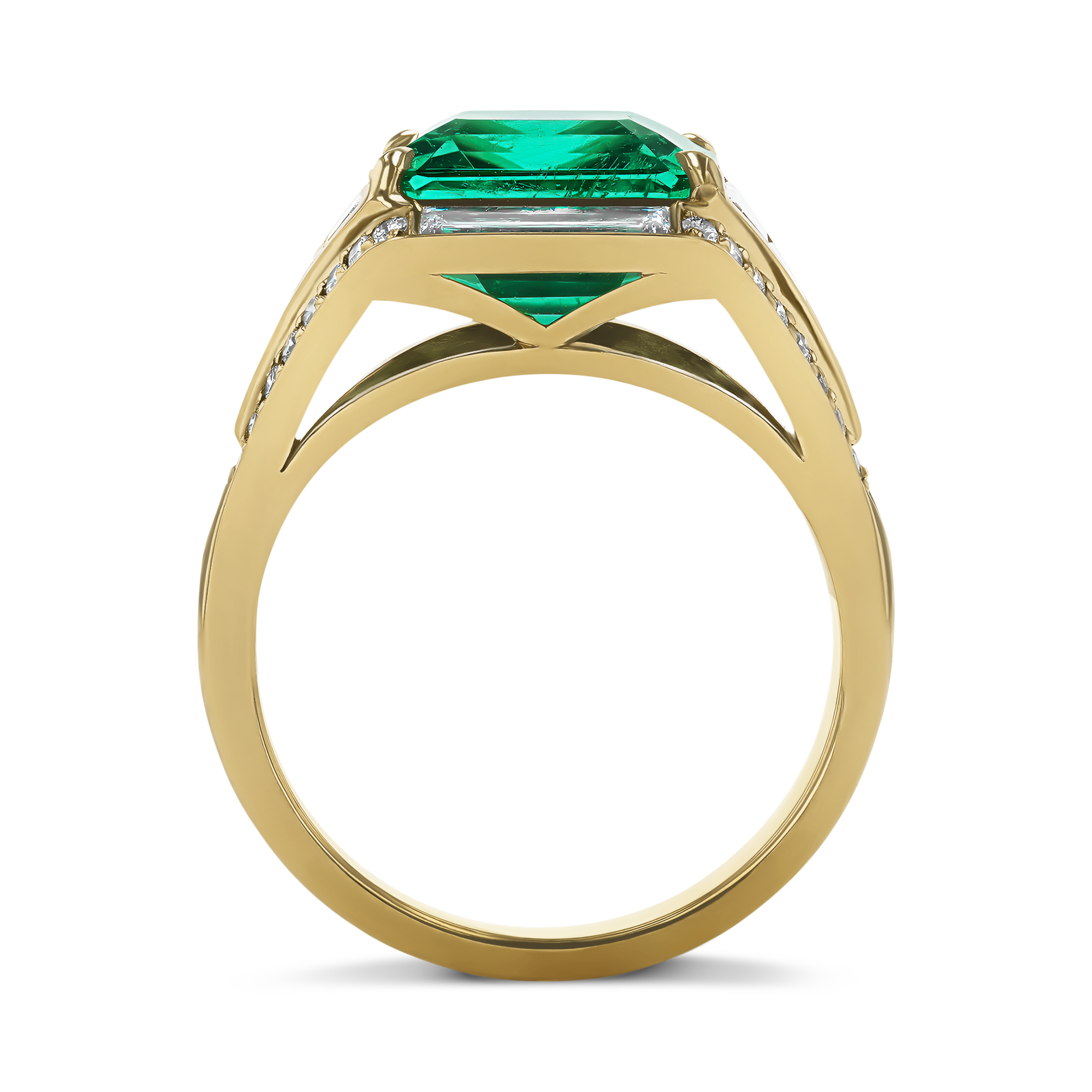 Masterpiece Astoria 4.006ct Octagonal Cut Colombian Emerald Ring Octagonal Cut, Channel Set_3