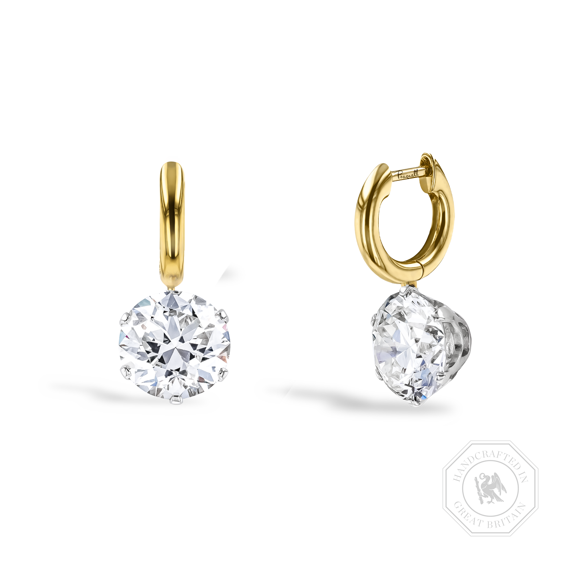 Old Cut 4.56ct Diamond Drop Earrings Old Cut, Claw Set_1
