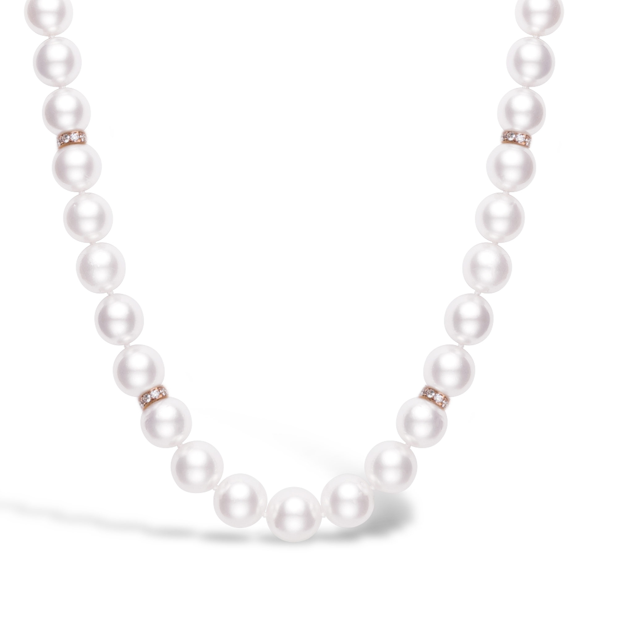 South Sea Pearl Necklace with Diamond Rondell Spacers 9.0mm - 13.7mm_2