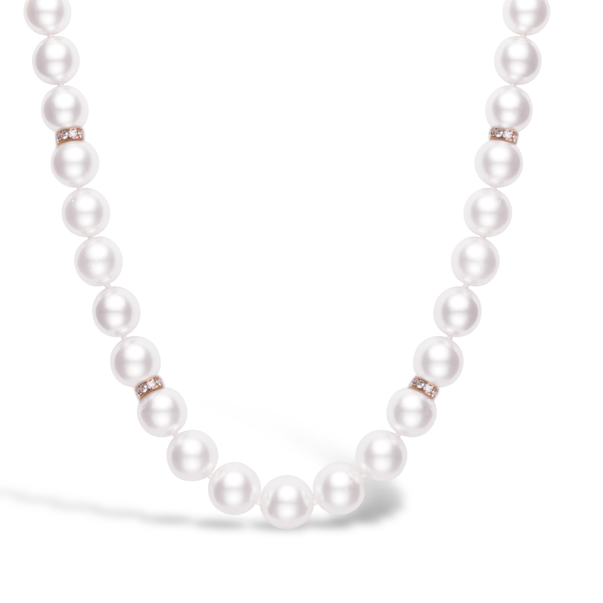 South Sea Pearl Necklace with Diamond Rondell Spacers 9.0mm - 13.7mm_2