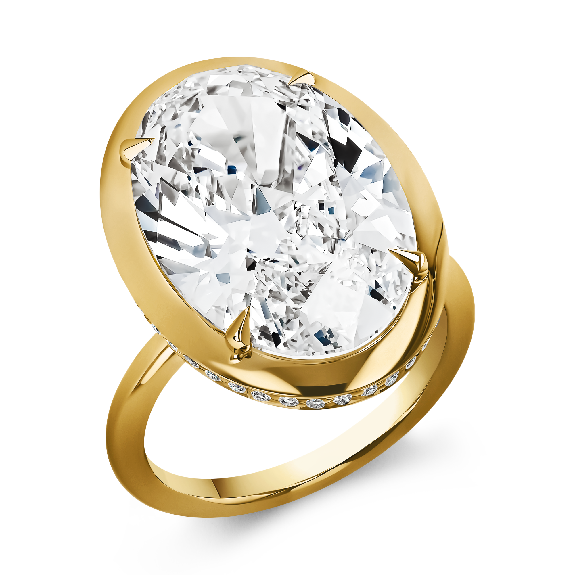 Masterpiece Skimming Stone Diamond Ring Oval Cut, Four Claw Set_1