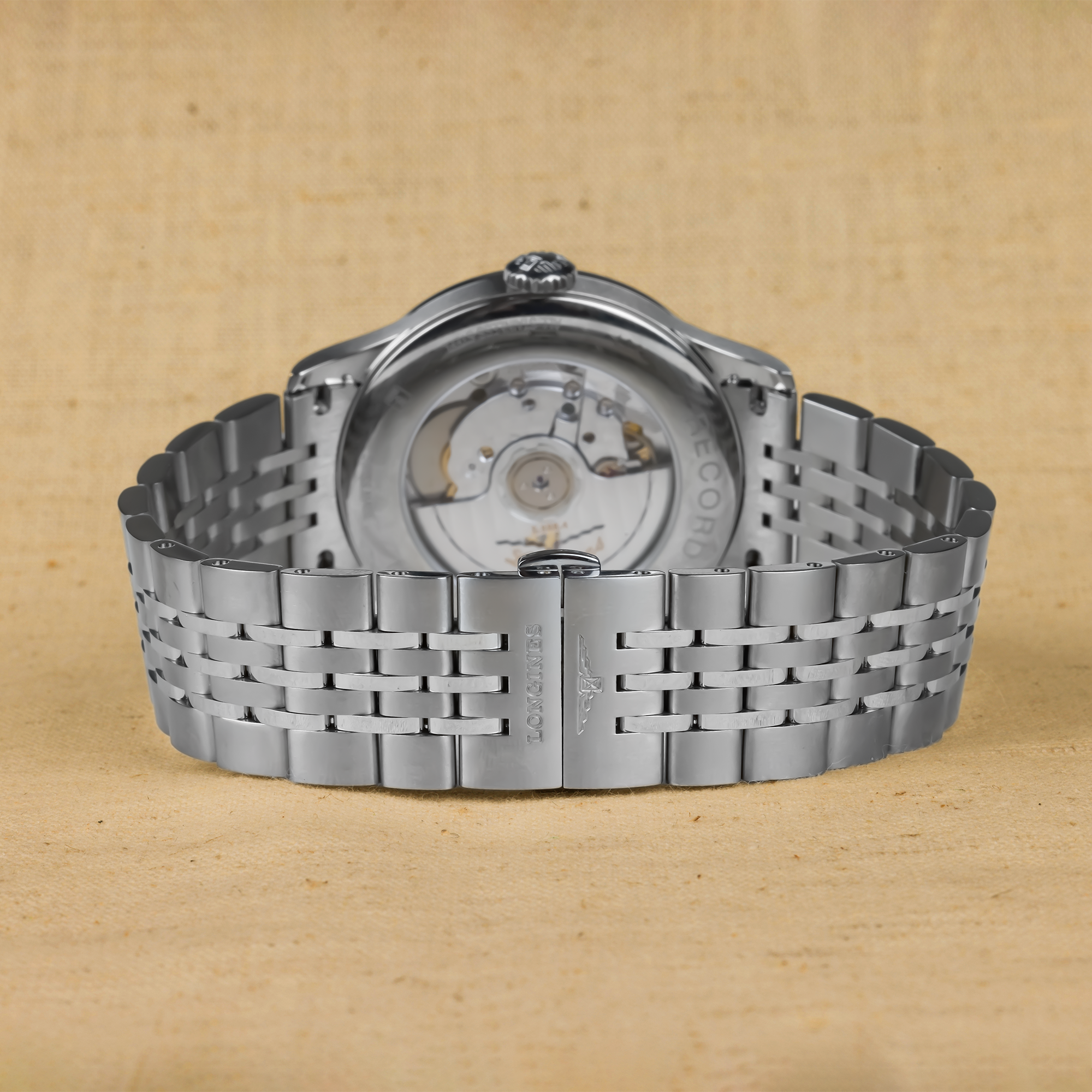 Pre-Owned Longines Record 38.5mm, Silver Dial, Arabic/Baton Numerals_7
