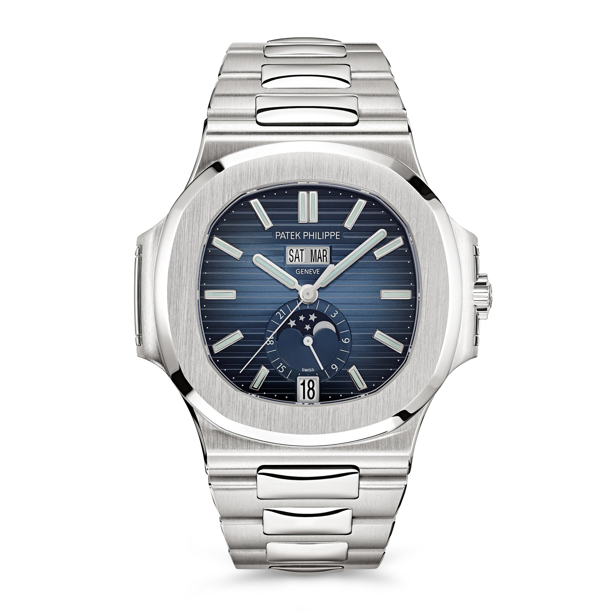 Patek Philippe Nautilus 40.5mm, Blue Dial, Baton Numerals_1