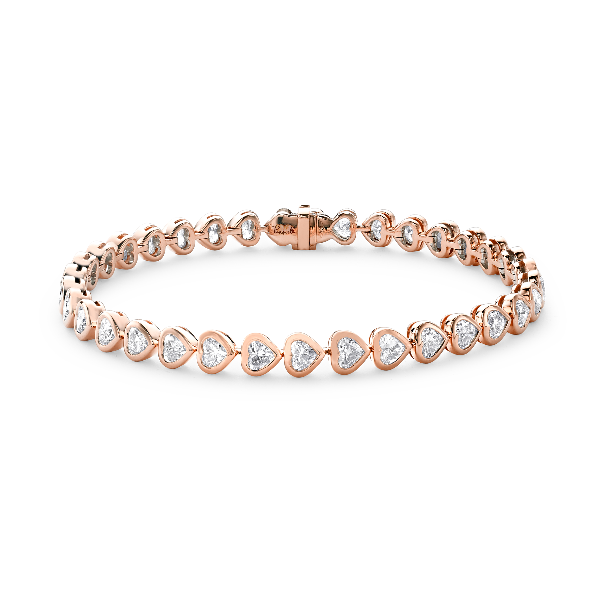 Sundance 6.60ct Heartshape Diamond Tennis Bracelet Heartshape, Rubover Set_1