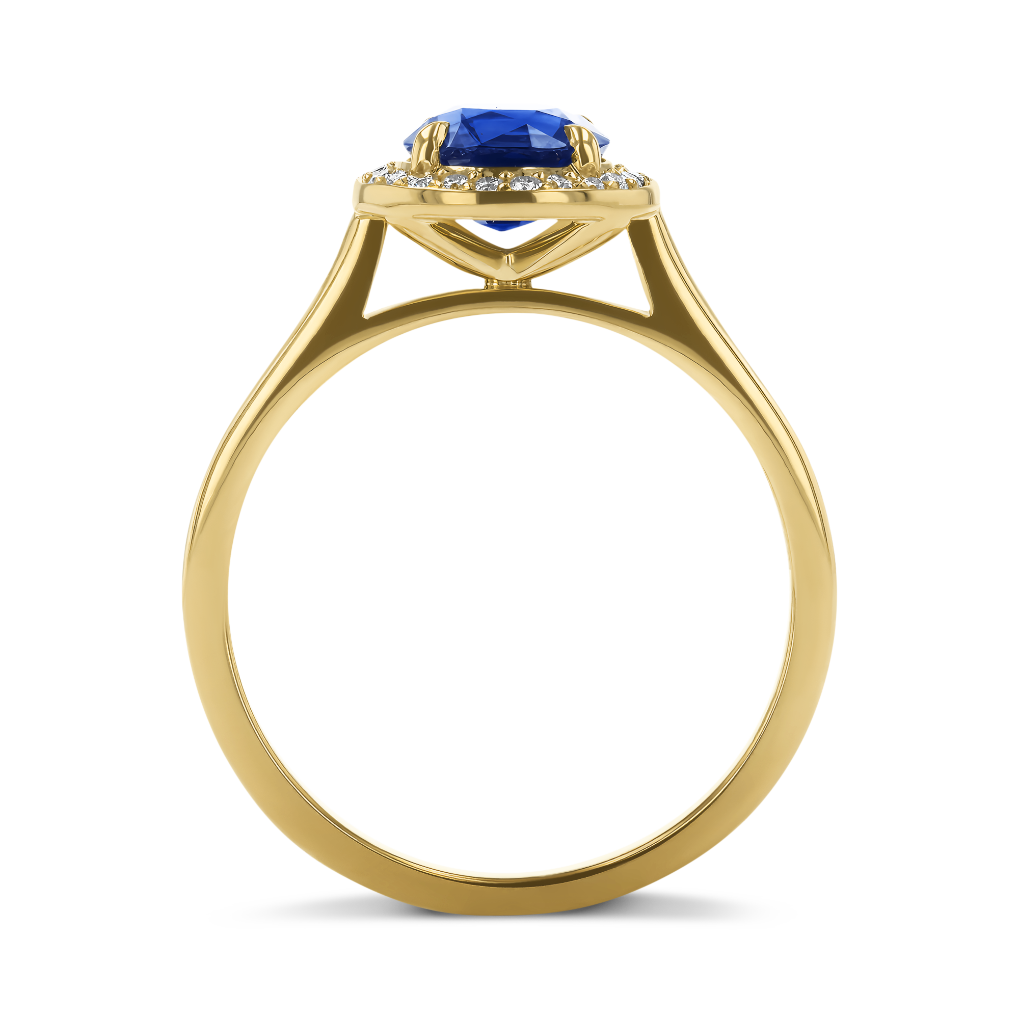 Celestial Cushion Cut 1.48ct Sapphire and Diamond Cluster Ring Cushion modern cut, Claw set_3