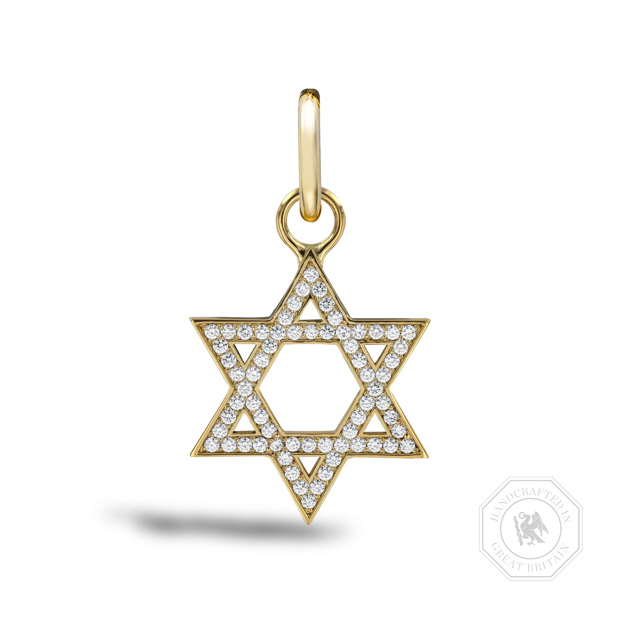 Star of David Diamond Pendant Charm Brilliant Cut, Grain Set_1